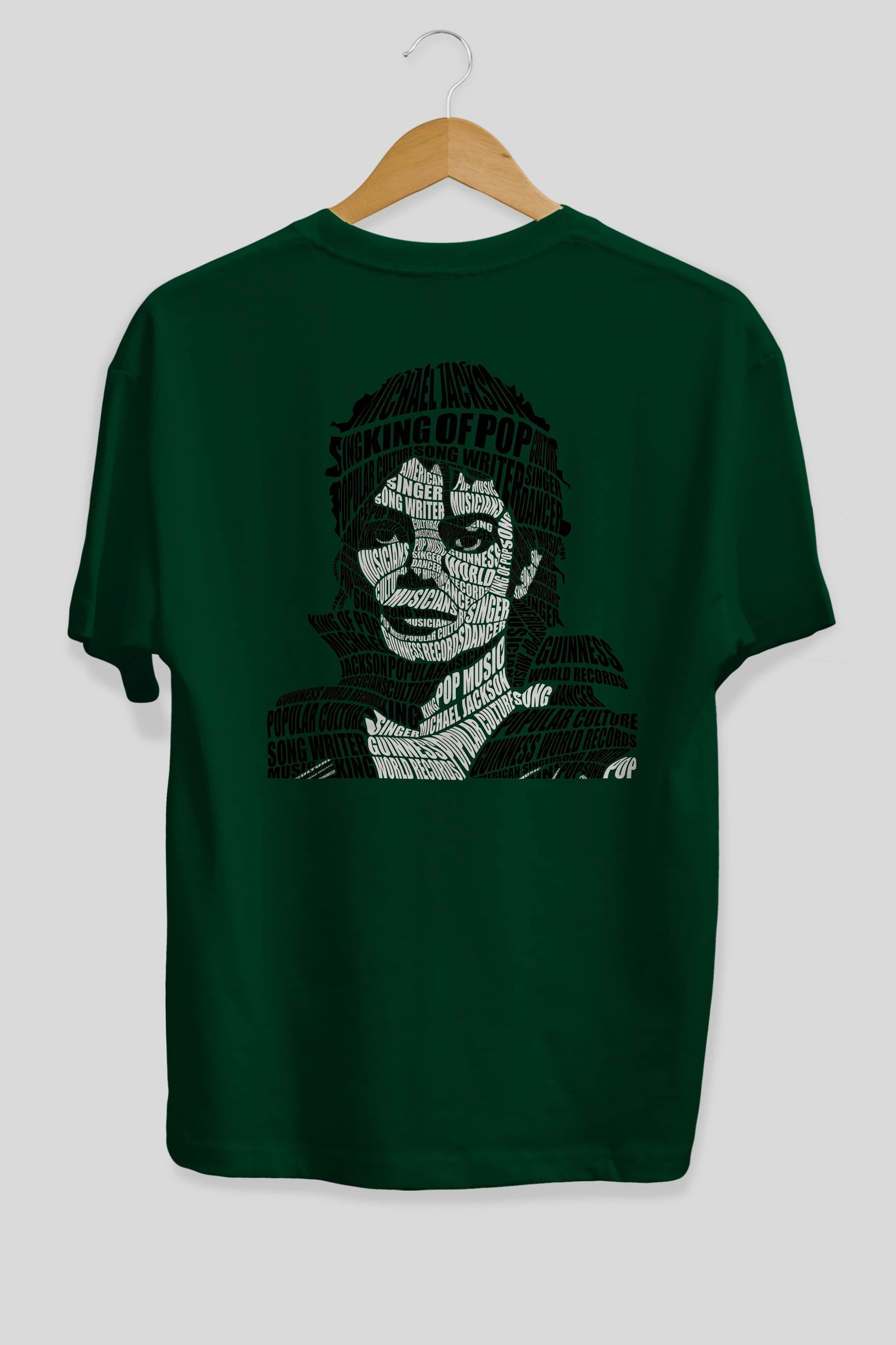 Michael Jackson Calligram Arka Baskılı Oversize t-shirt %100 pamuk Erkek Kadın Unisex