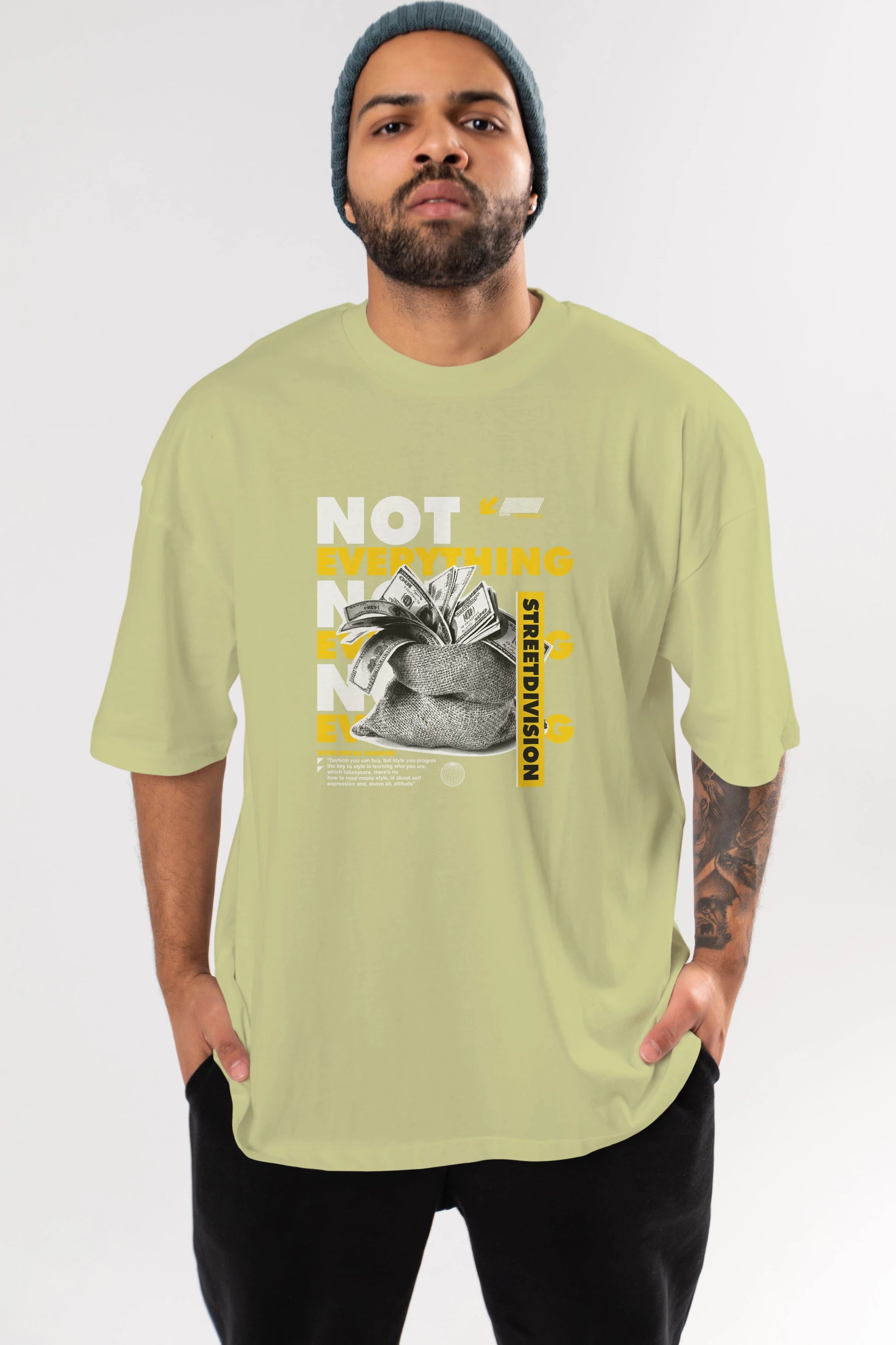 Not Everything Ön Baskılı Oversize t-shirt Erkek Kadın Unisex