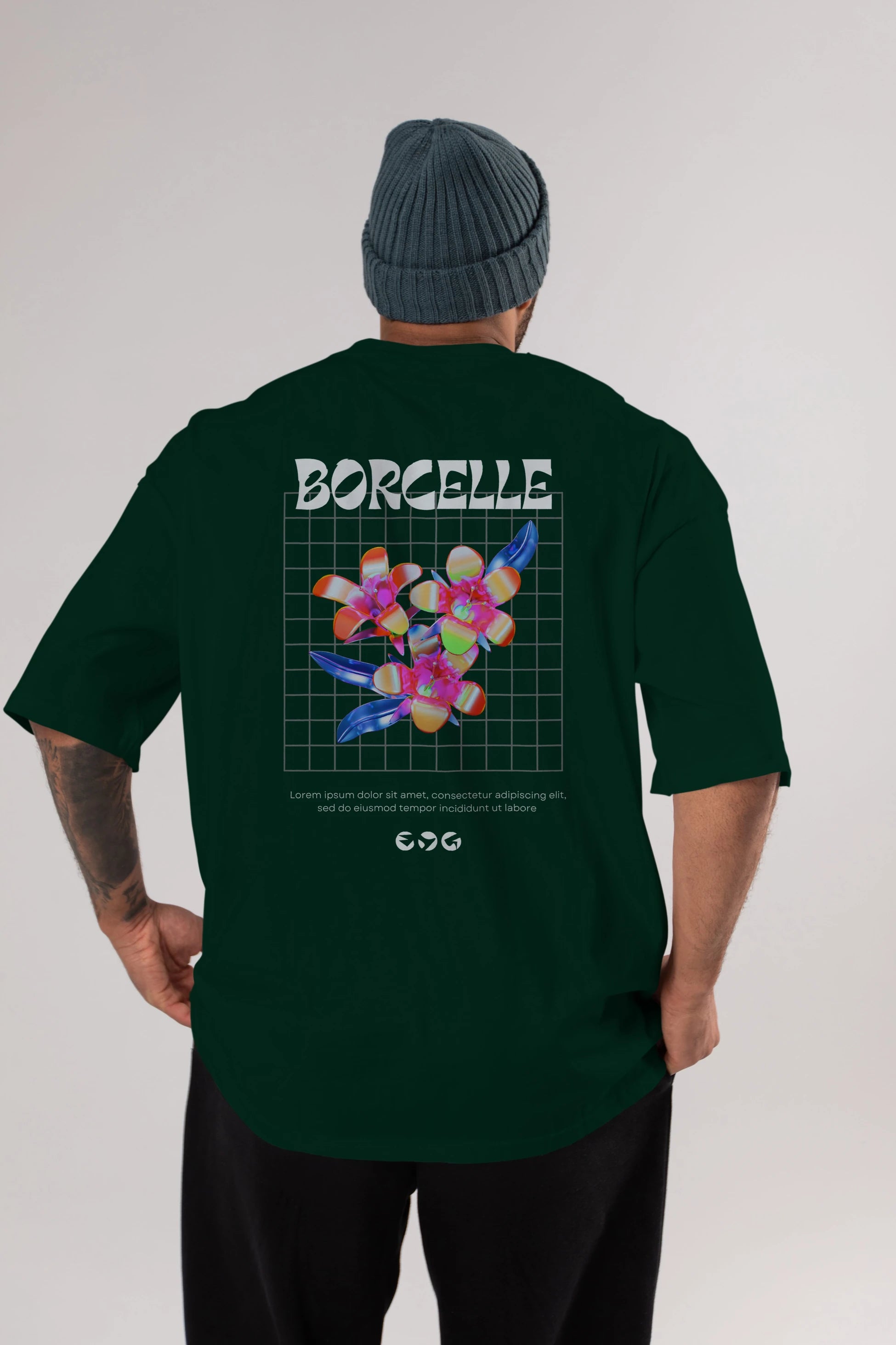 Borcelle Streetwear Arka Baskılı Oversize t-shirt Erkek Kadın Unisex