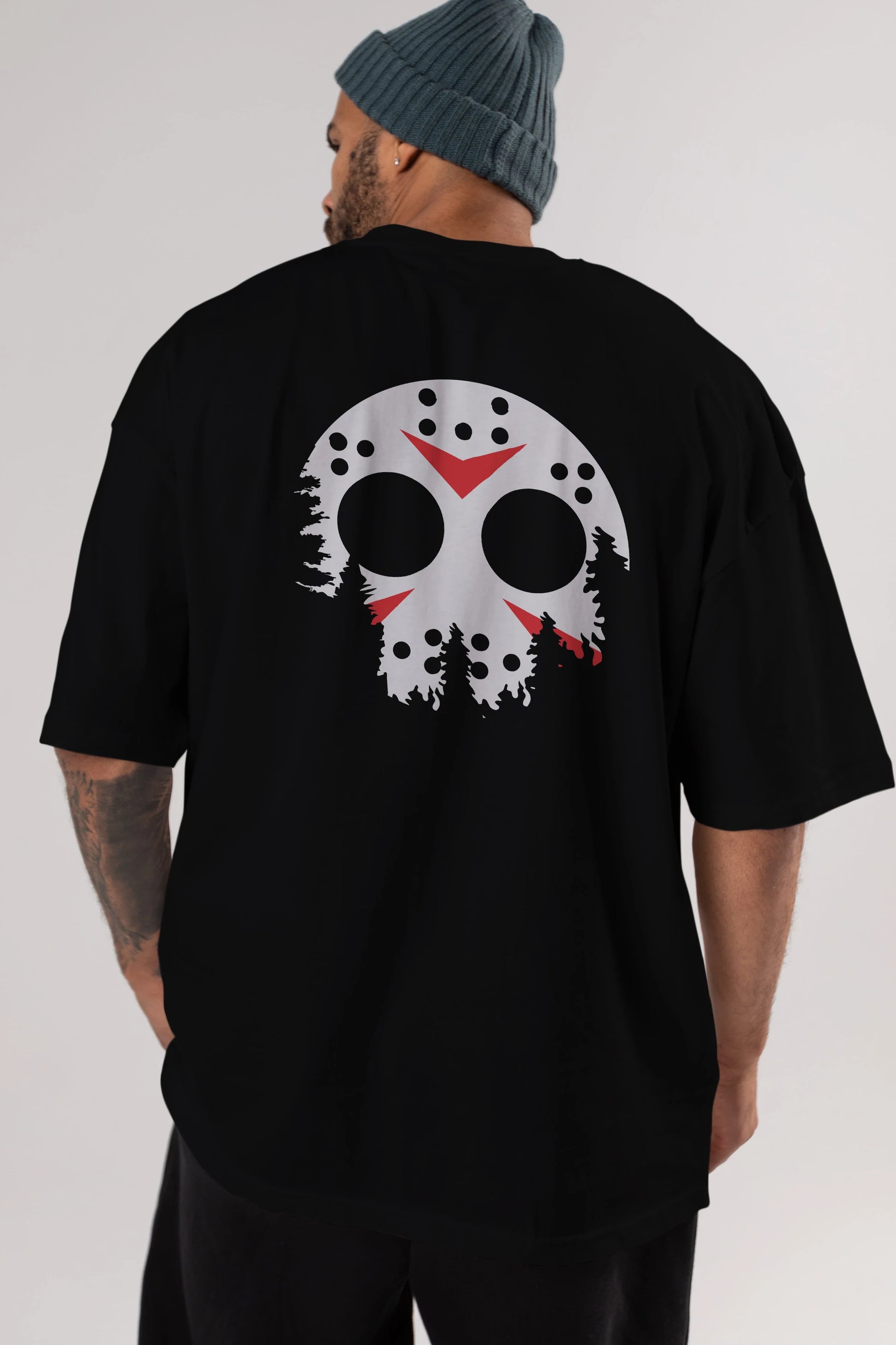 Jason Moon Arka Baskılı Oversize t-shirt %100 pamuk Erkek Kadın Unisex