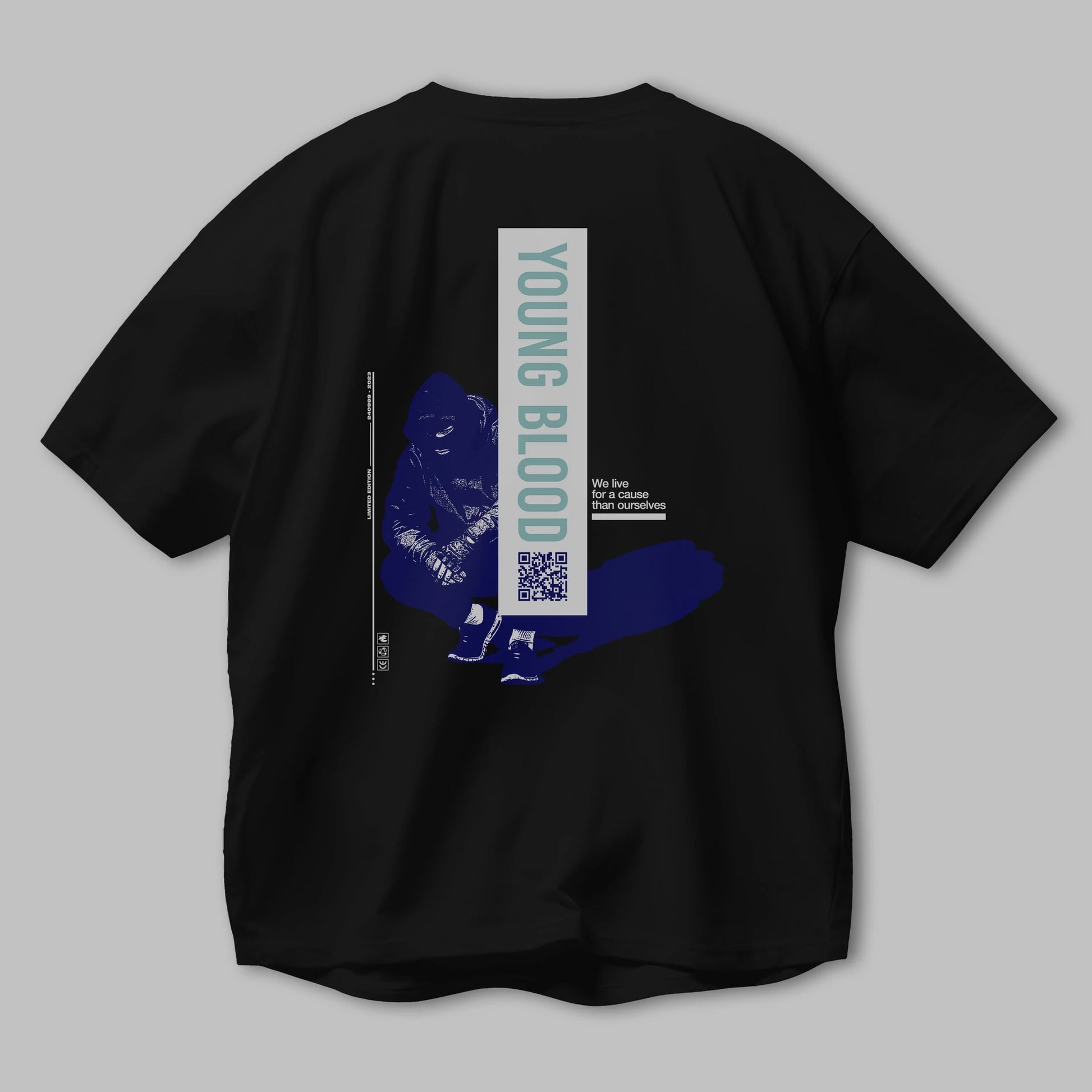 Young Blood Arka Baskılı Oversize t-shirt Erkek Kadın Unisex