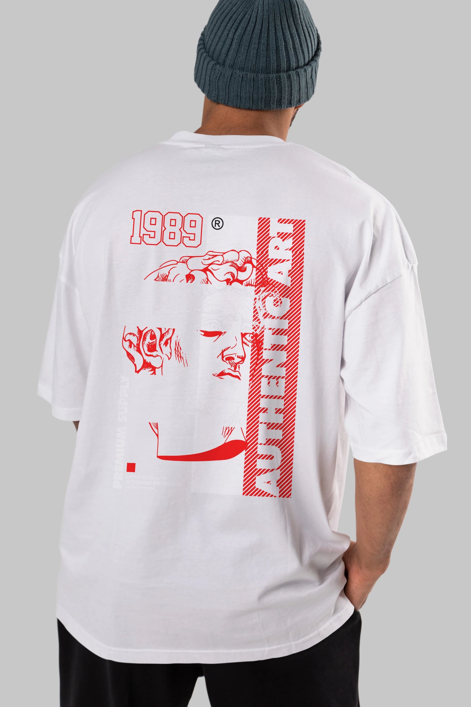 Authentic Art Arka Baskılı Oversize t-shirt Erkek Kadın Unisex