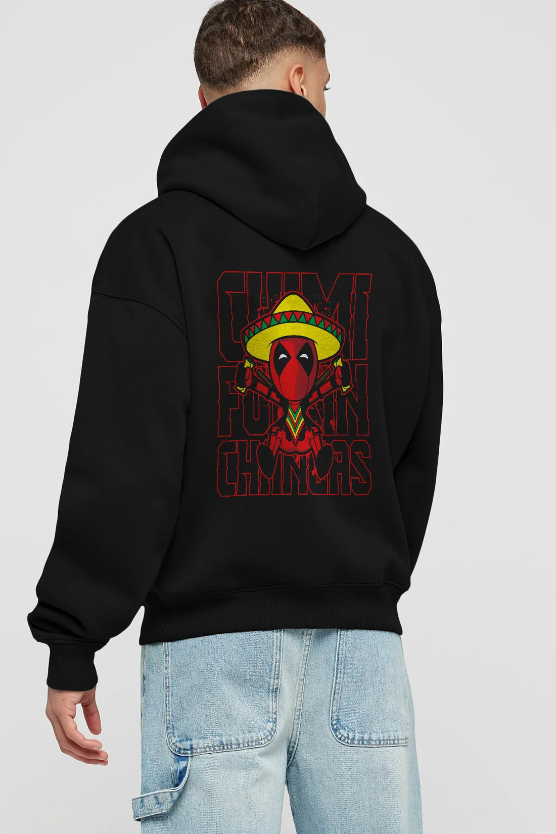 Deadpool (14) Arka Baskılı Hoodie Oversize Kapüşonlu Sweatshirt Erkek Kadın Unisex