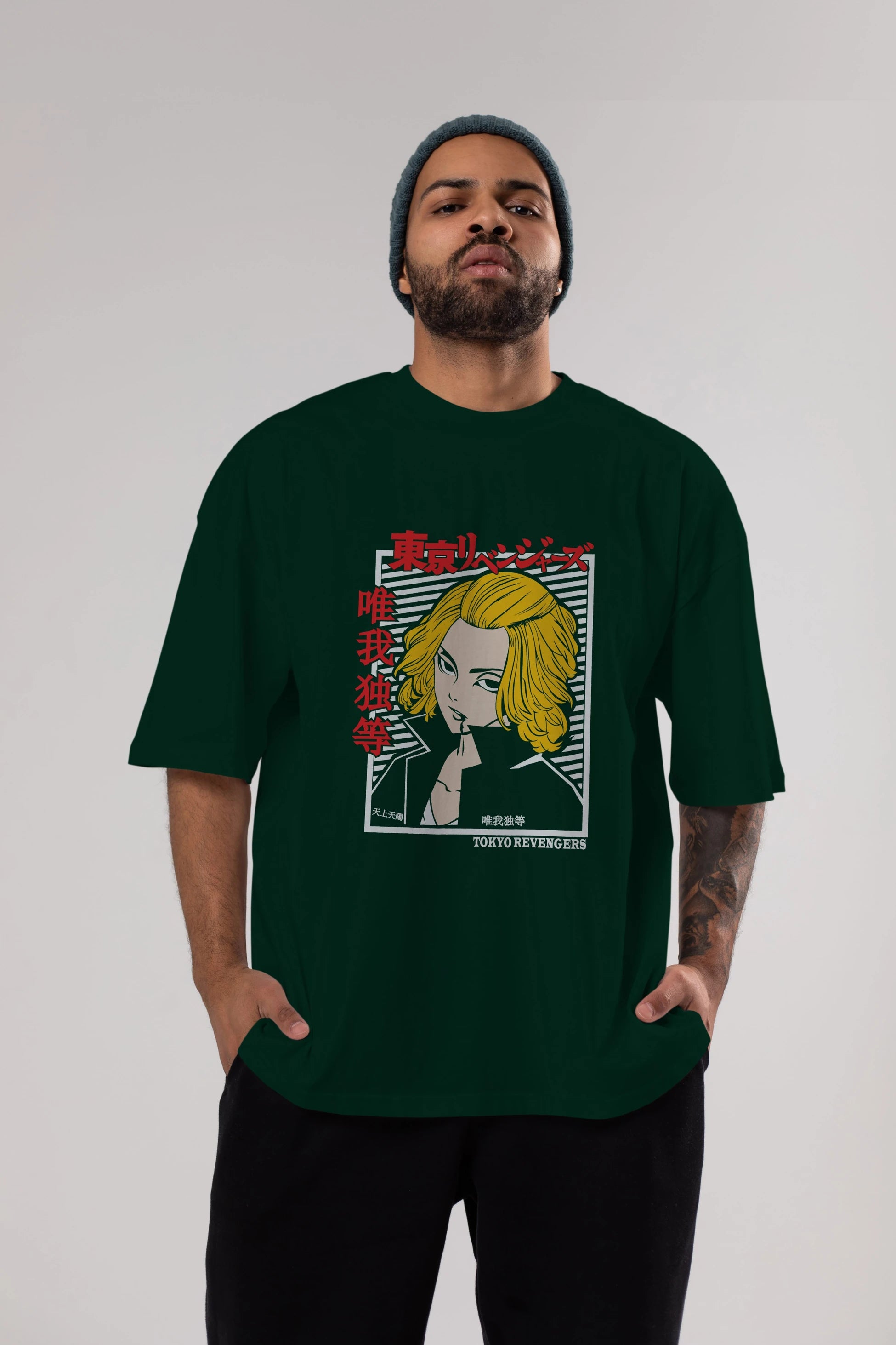 TokyoRev. M Anime Ön Baskılı Oversize t-shirt %100 pamuk Erkek Kadın Unisex