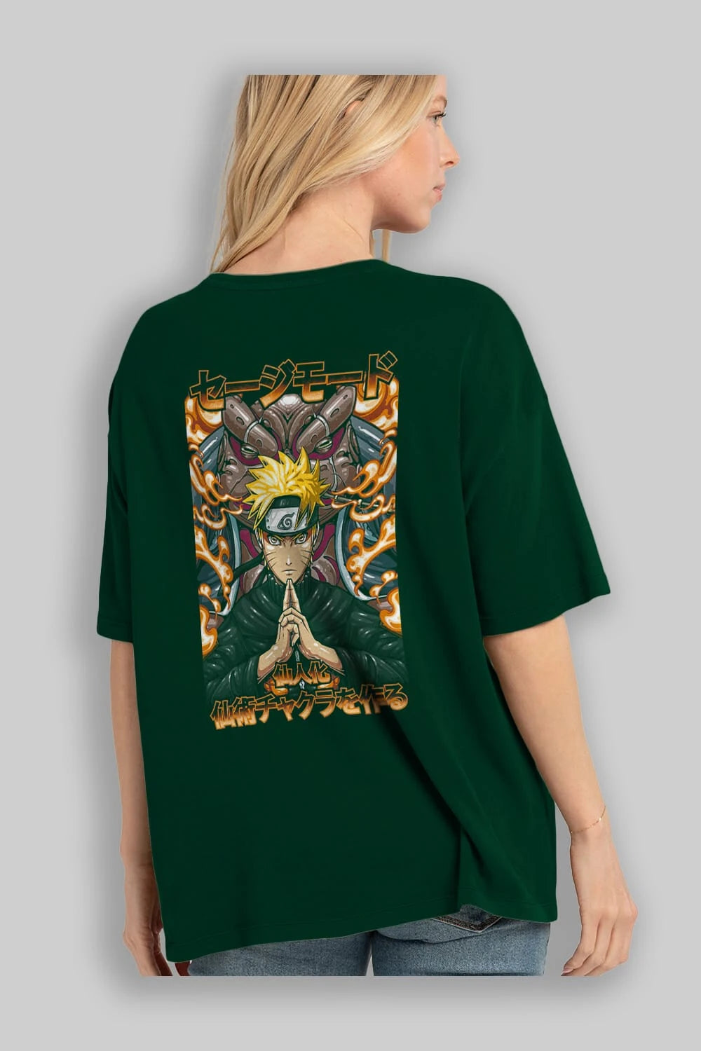 NARUTO (10) Anime Arka Baskılı Oversize t-shirt Erkek Kadın Unisex