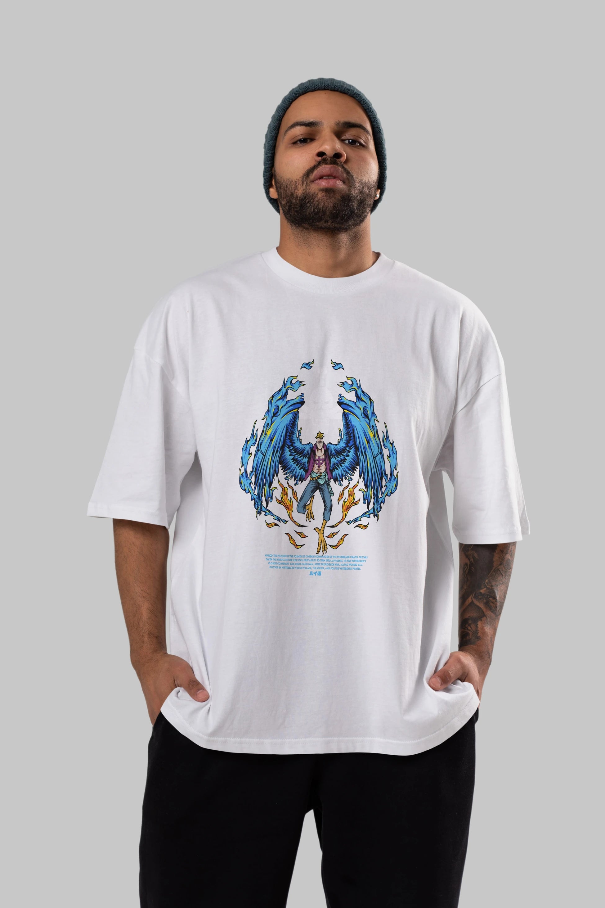 Marco Anime Ön Baskılı Oversize t-shirt %100 pamuk Erkek Kadın Unisex