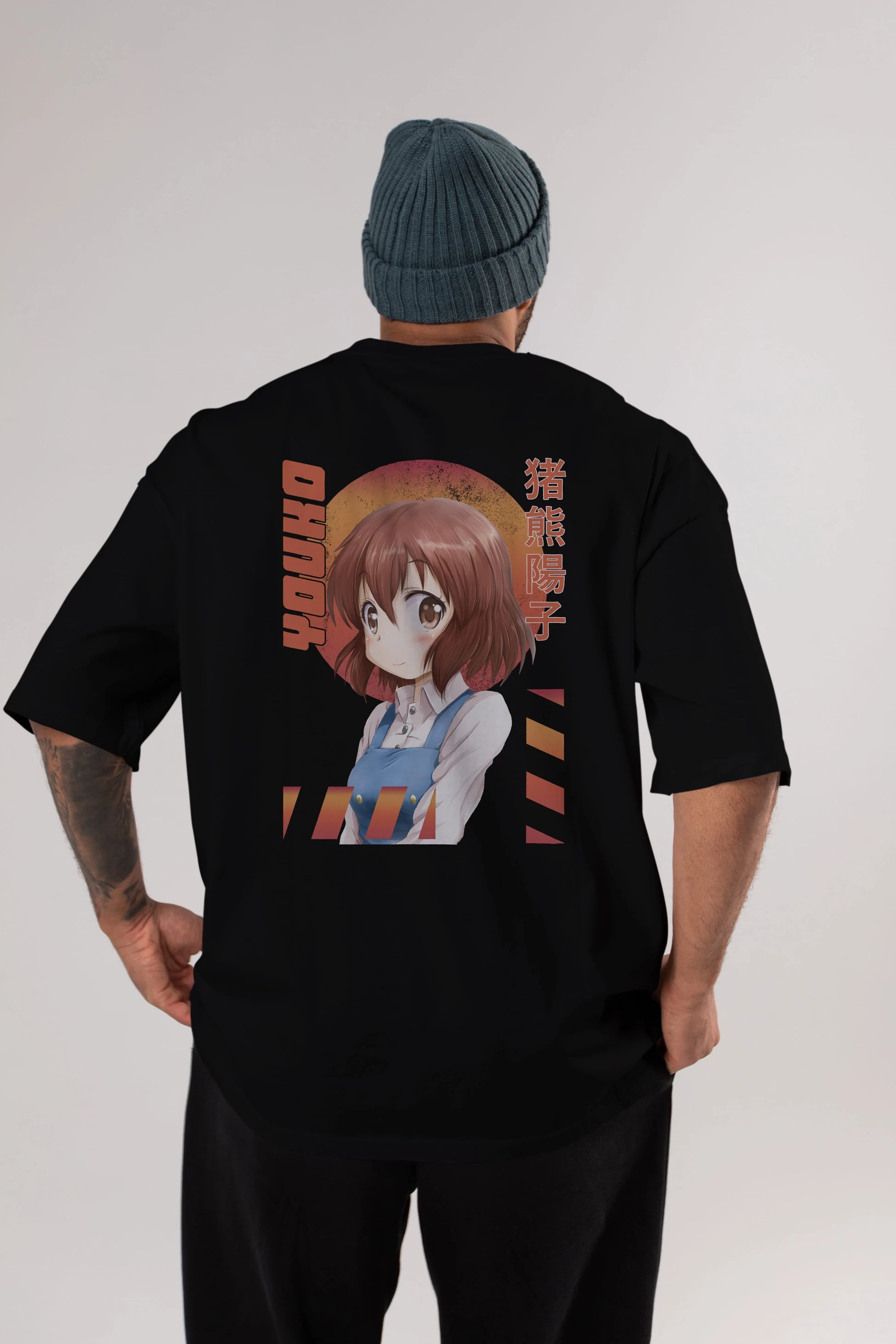 Youko Inokuma 5 Anime Arka Baskılı Oversize t-shirt Erkek Kadın Unisex