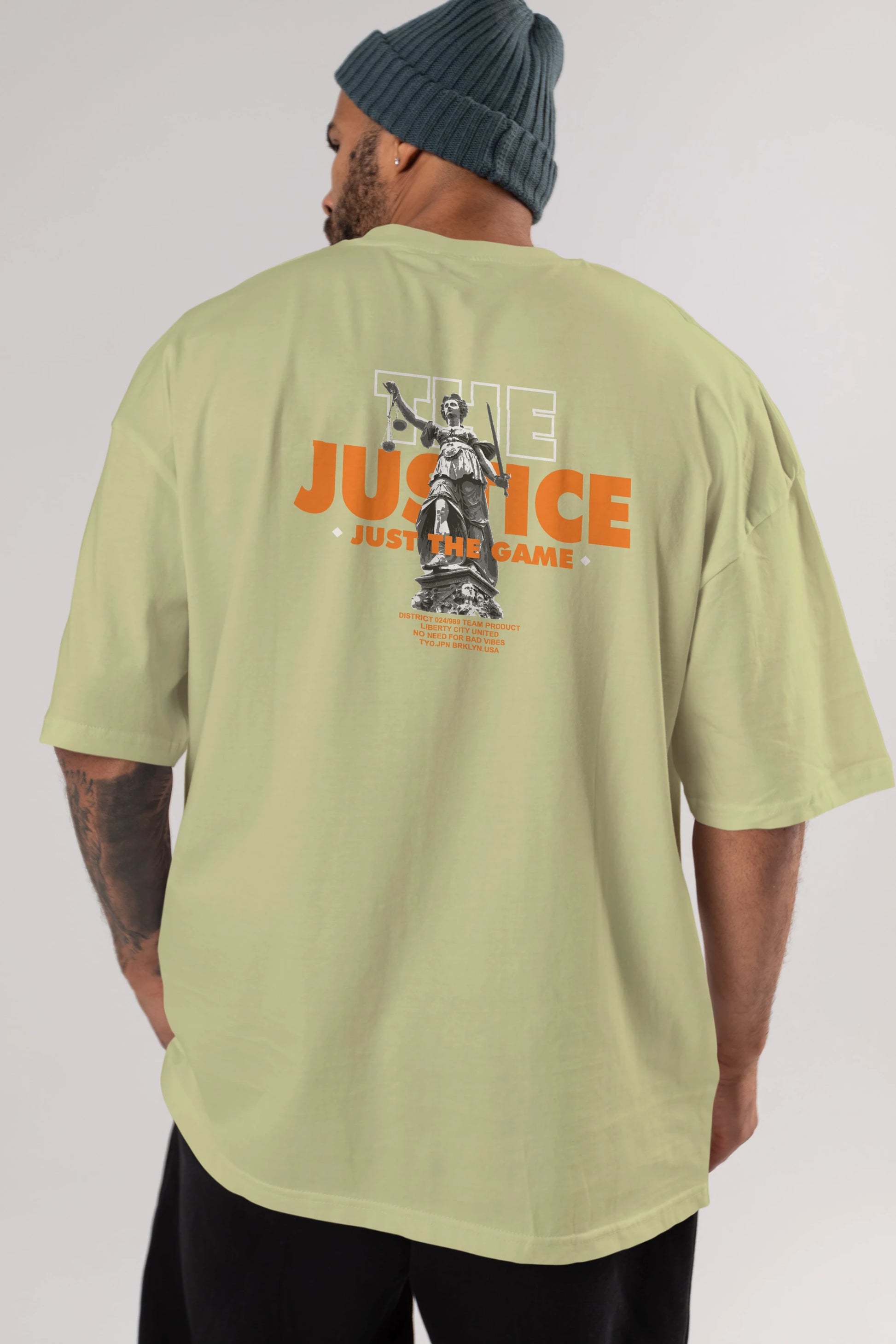 The Justice Arka Baskılı Oversize t-shirt Erkek Kadın Unisex