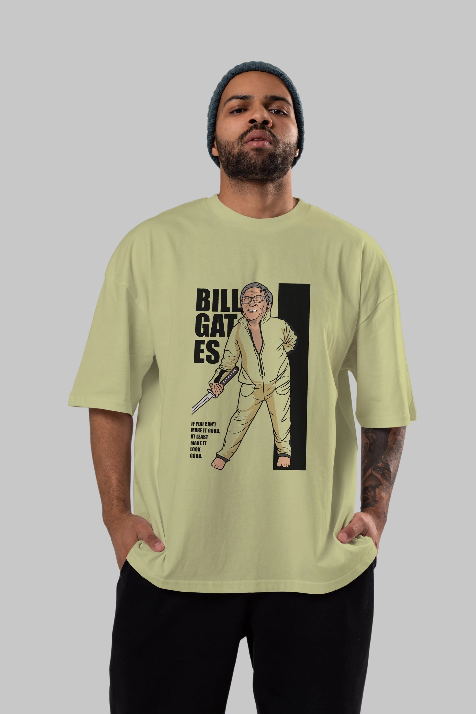 Bill Gates Ön Baskılı Oversize t-shirt Erkek Kadın Unisex %100 Pamuk tişort