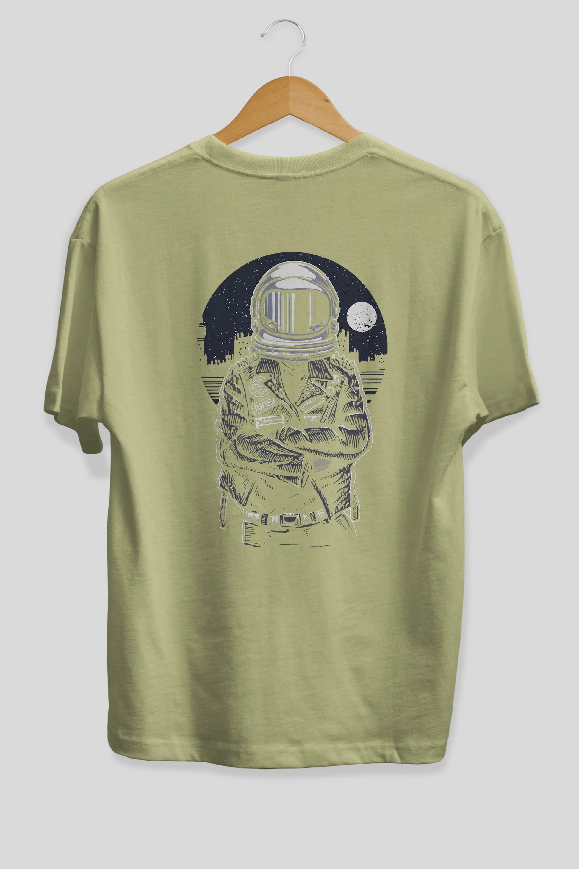 Astronaut Rebel Arka Baskılı Oversize t-shirt Erkek Kadın Unisex %100 Pamuk