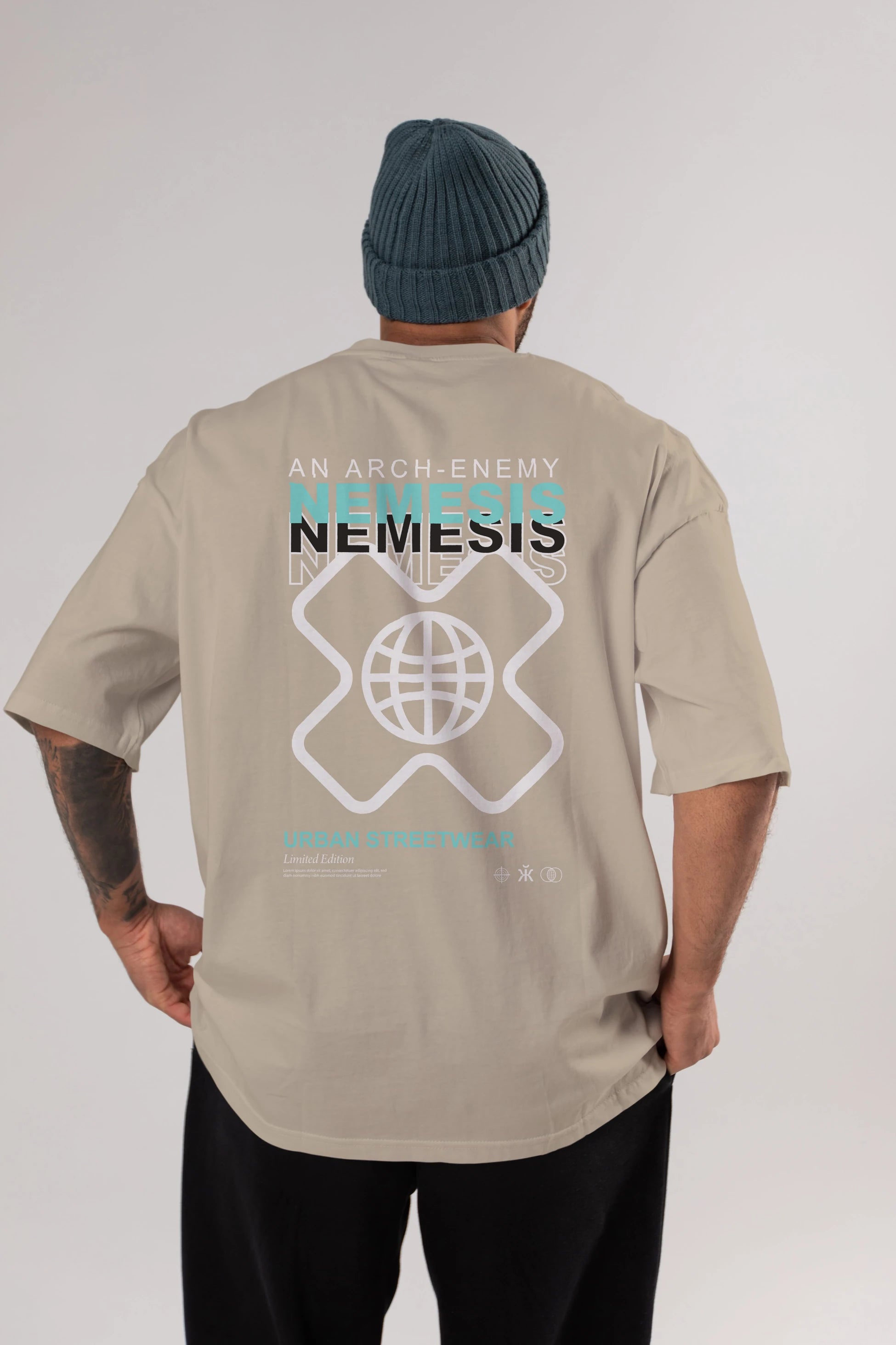 Nemesis Urban Arka Baskılı Oversize t-shirt Erkek Kadın Unisex