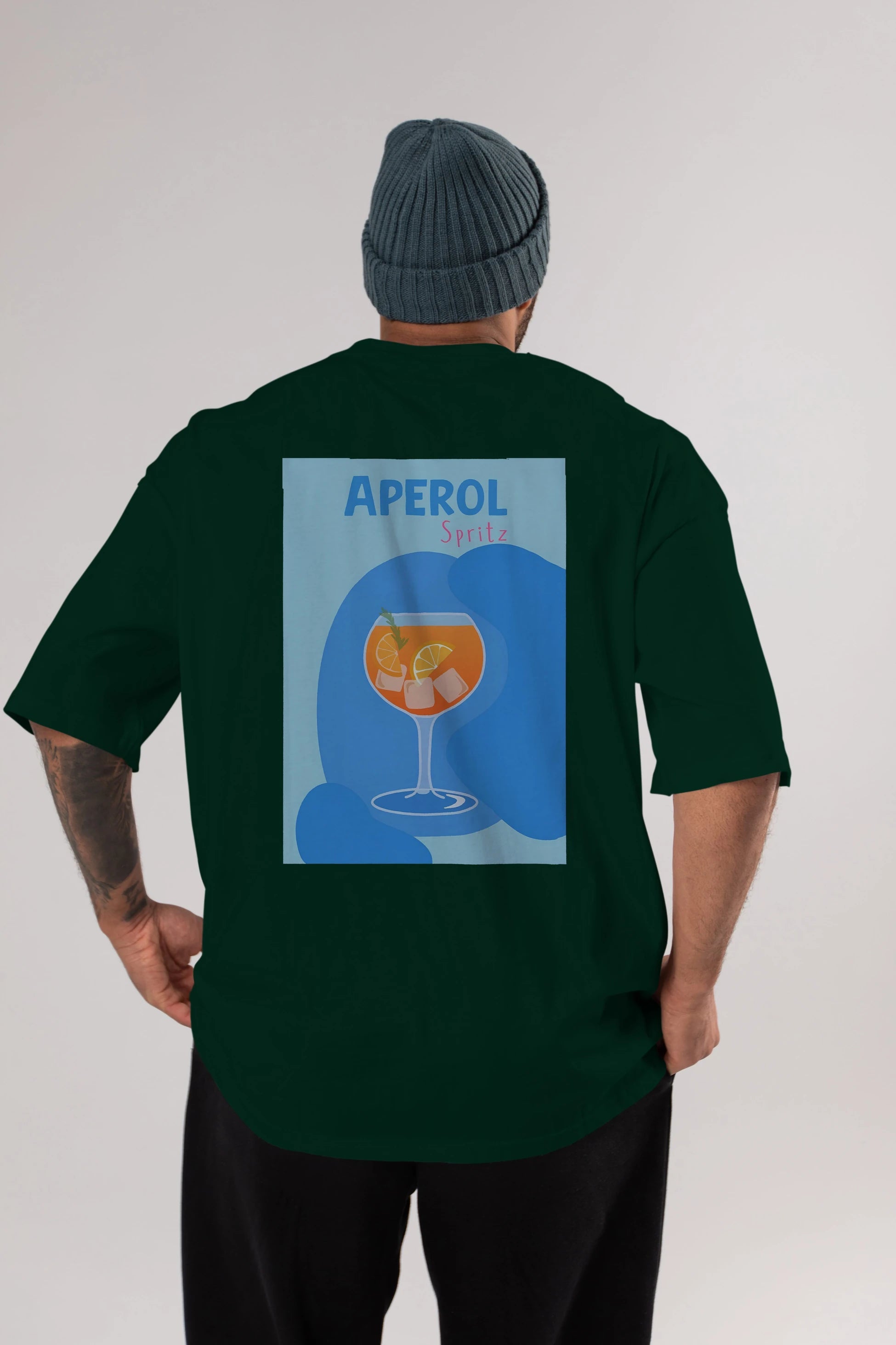 Aperol Spritz 10 Arka Baskılı Oversize t-shirt Erkek Kadın Unisex %100 Pamuk Bisiklet Yaka tişort