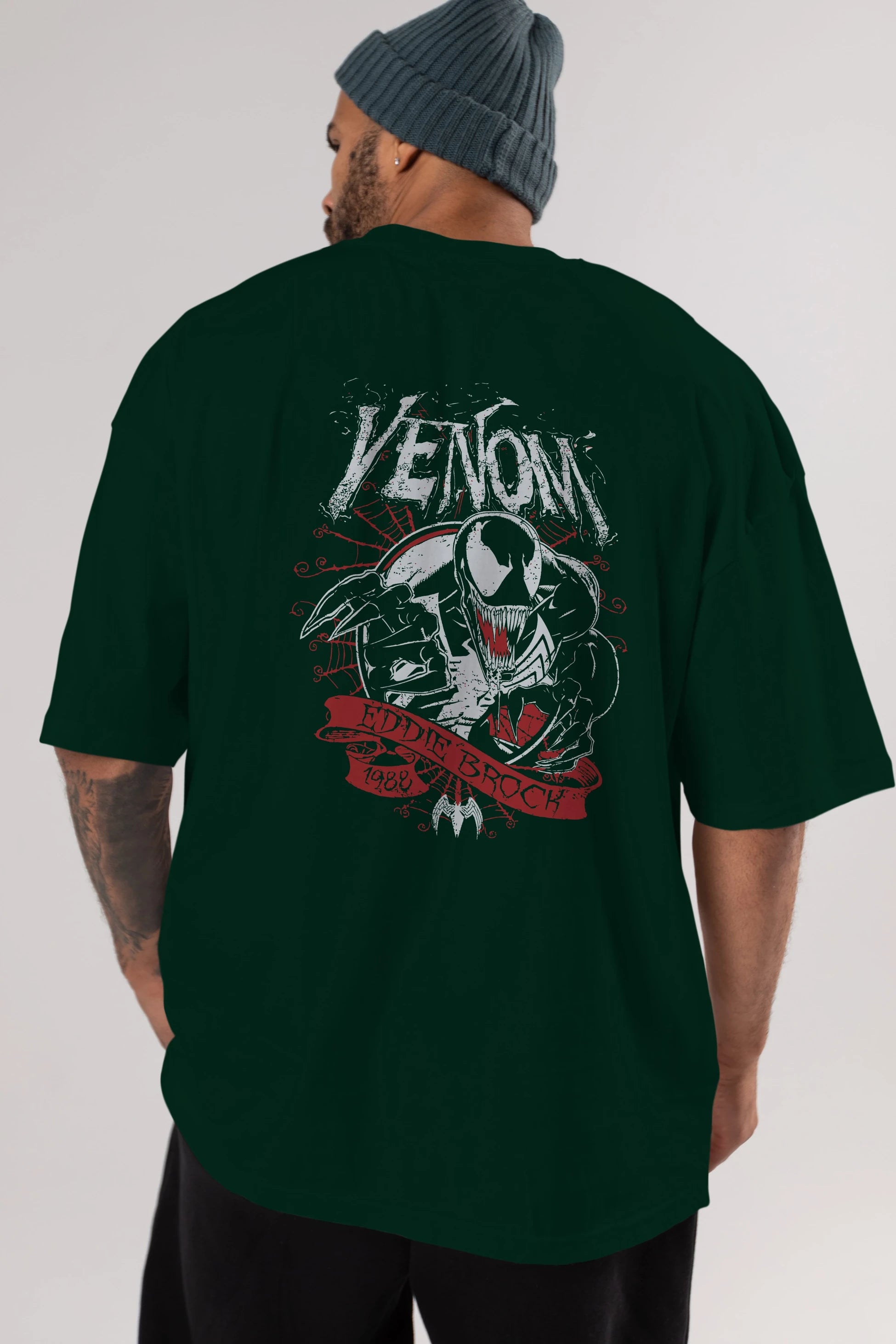 Venom (11) Arka Baskılı Oversize t-shirt Erkek Kadın Unisex %100 Pamuk Bisiklet Yaka tişort