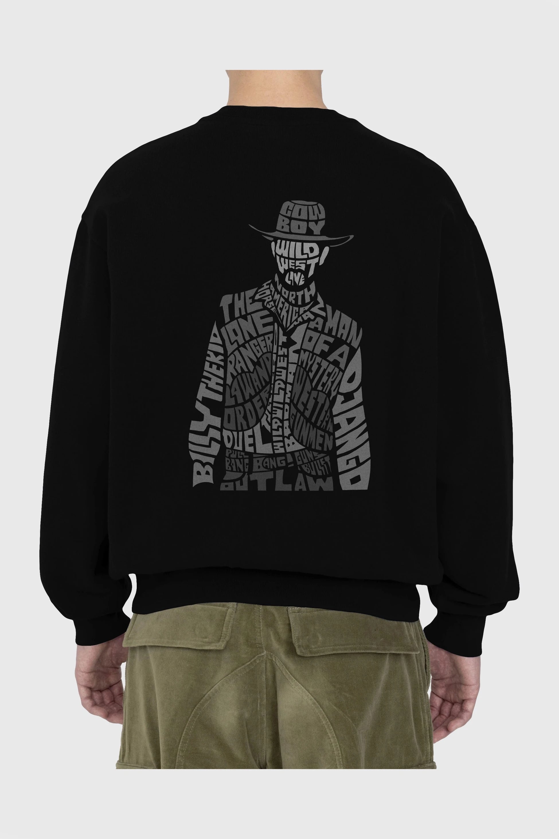 Cowboy Arka Baskılı Oversize Sweatshirt Erkek Kadın Unisex