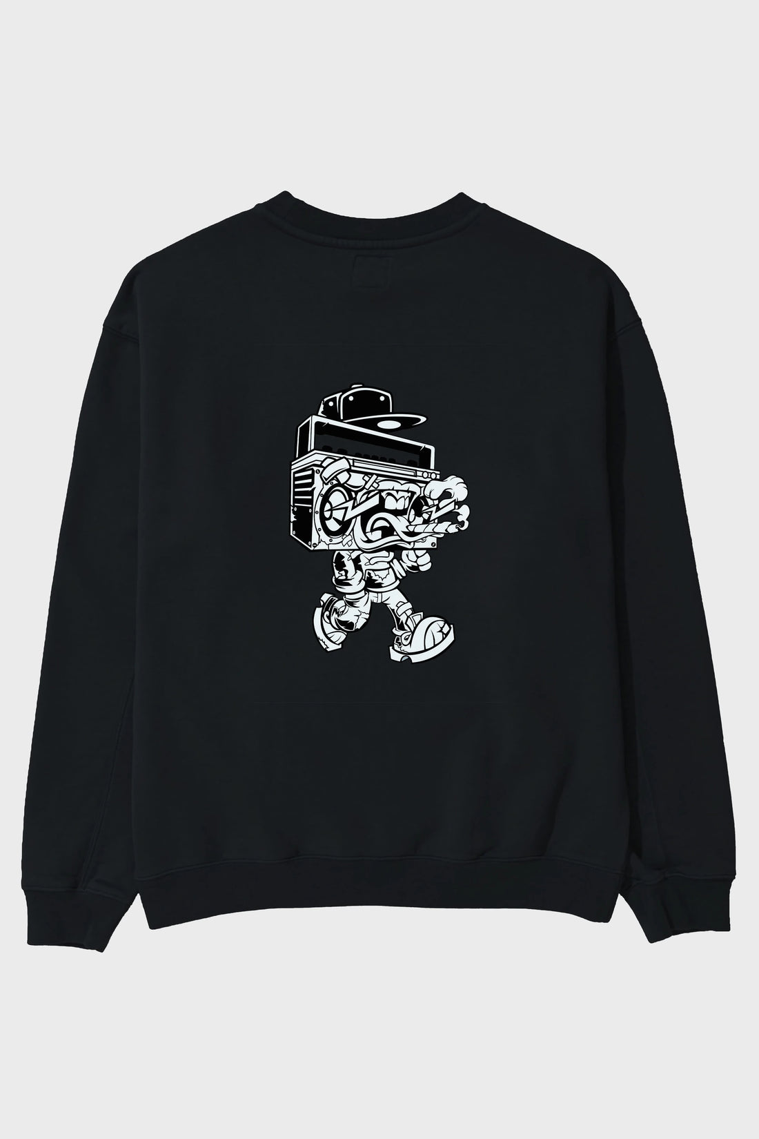 Boombox Arka Baskılı Oversize Sweatshirt Erkek Kadın Unisex