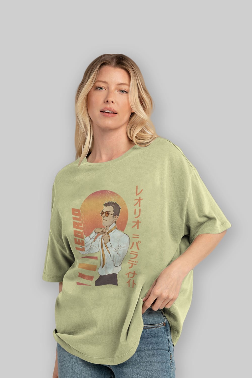 Leorio Paladiknight 5 (2) Anime Ön Baskılı Oversize t-shirt %100 pamuk Erkek Kadın Unisex