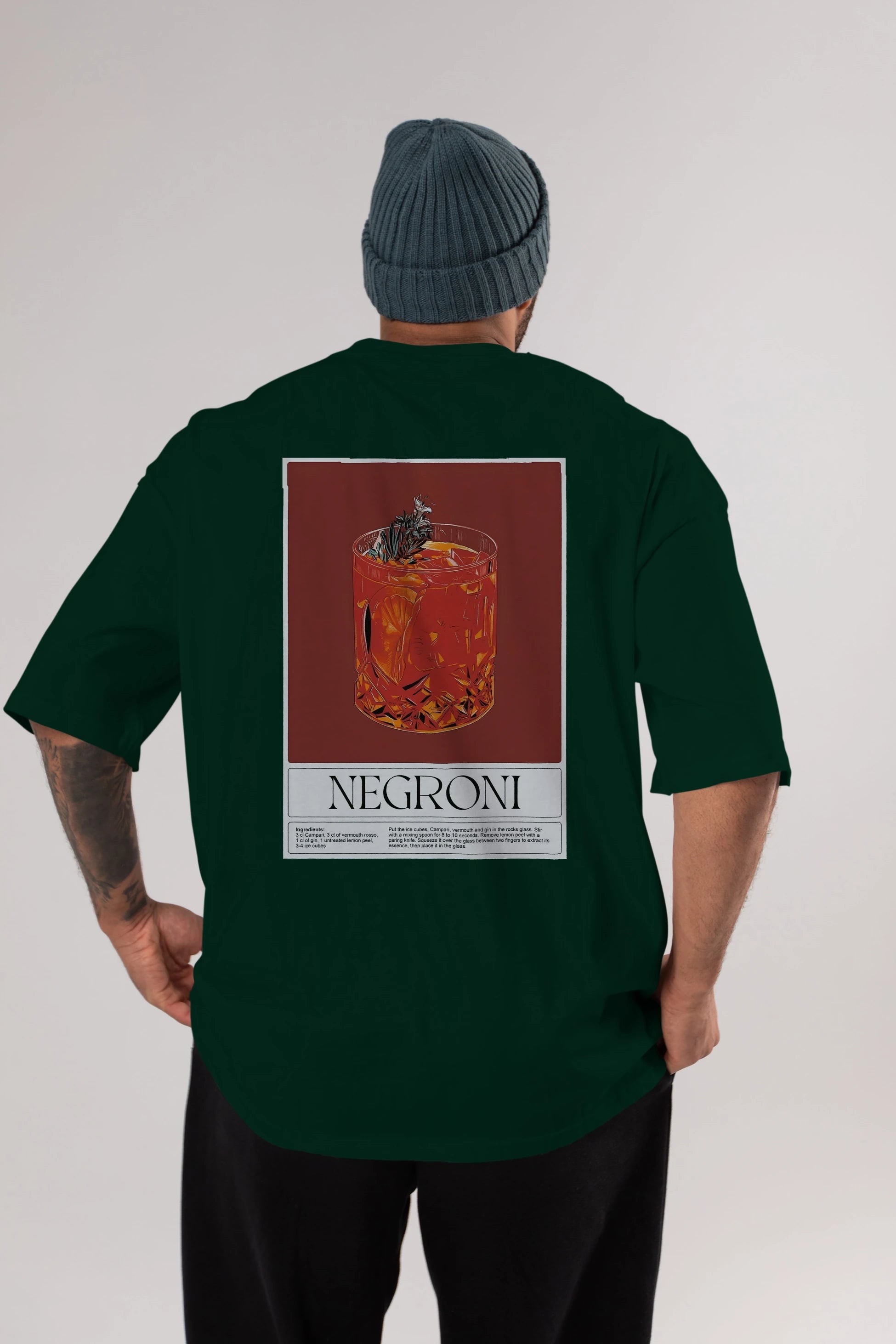 Negroni 2 Arka Baskılı Oversize t-shirt Erkek Kadın Unisex %100 Pamuk Bisiklet Yaka tişort