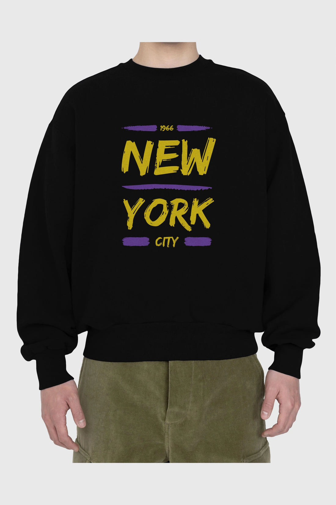 New York City 2 Ön Baskılı Oversize Sweatshirt Erkek Kadın Unisex