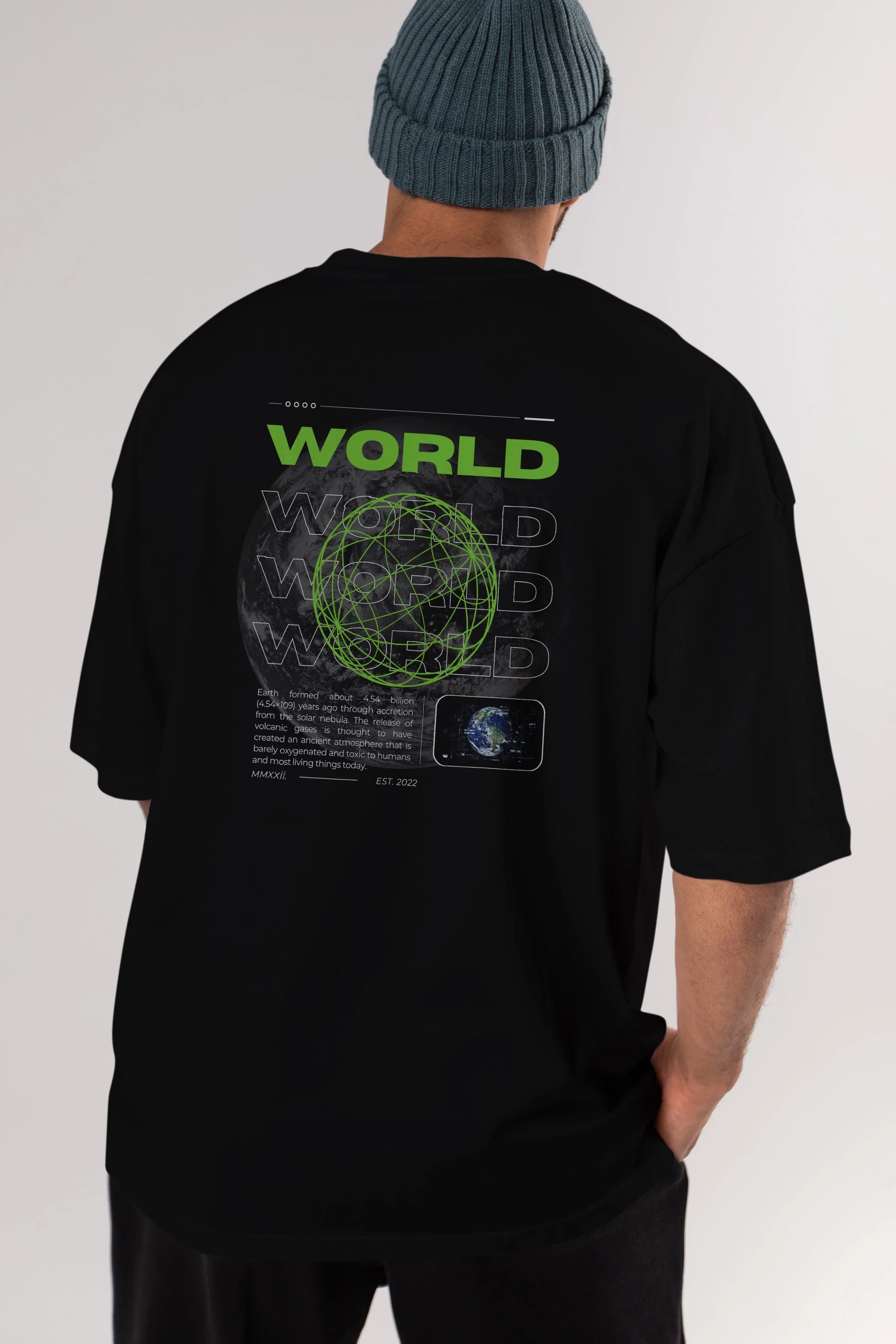 World Streetwear Arka Baskılı Oversize t-shirt Erkek Kadın Unisex