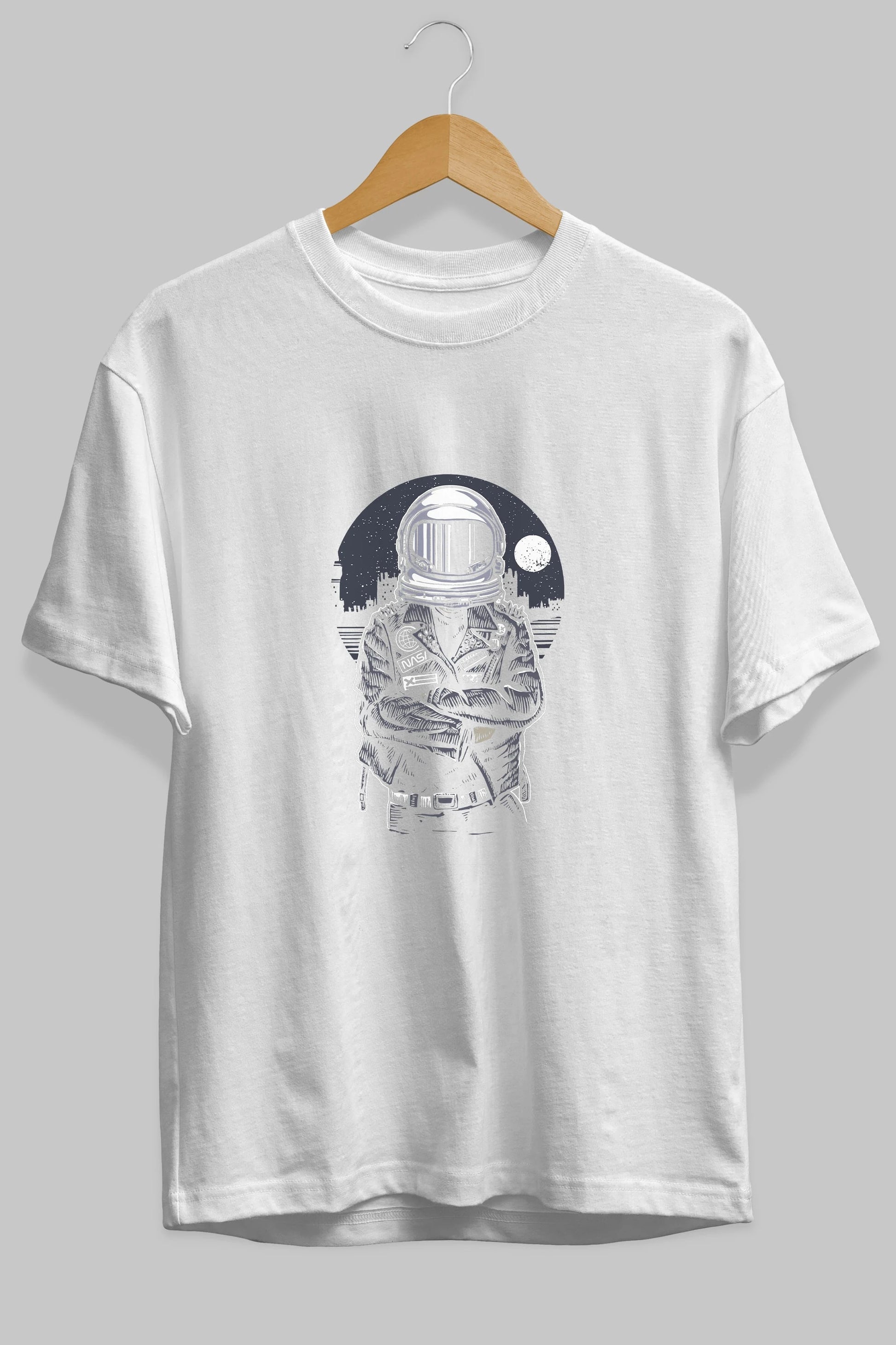 Astronaut Rebel Ön Baskılı Oversize t-shirt Erkek Kadın Unisex %100 Pamuk tişort