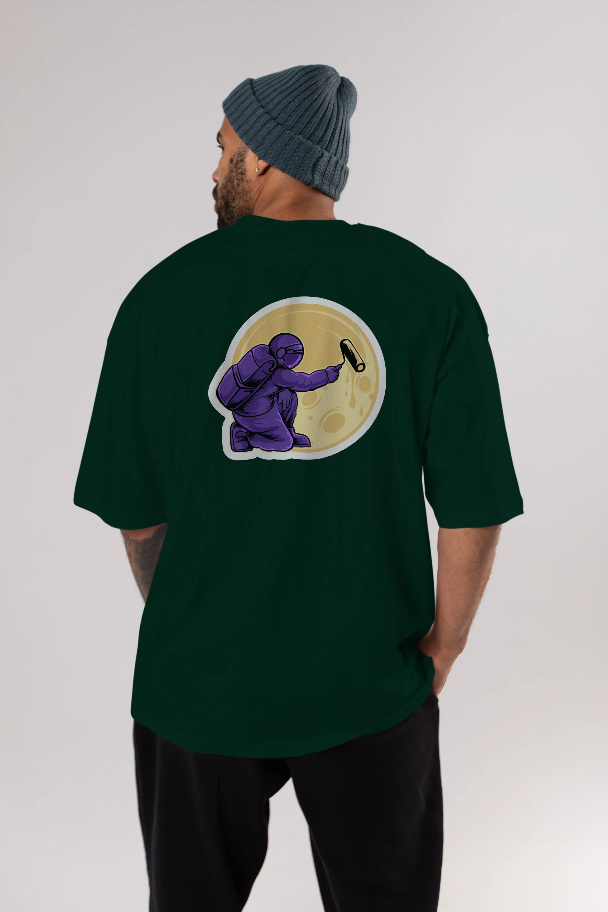 Astropaint Sticker Arka Baskılı Oversize t-shirt Erkek Kadın Unisex