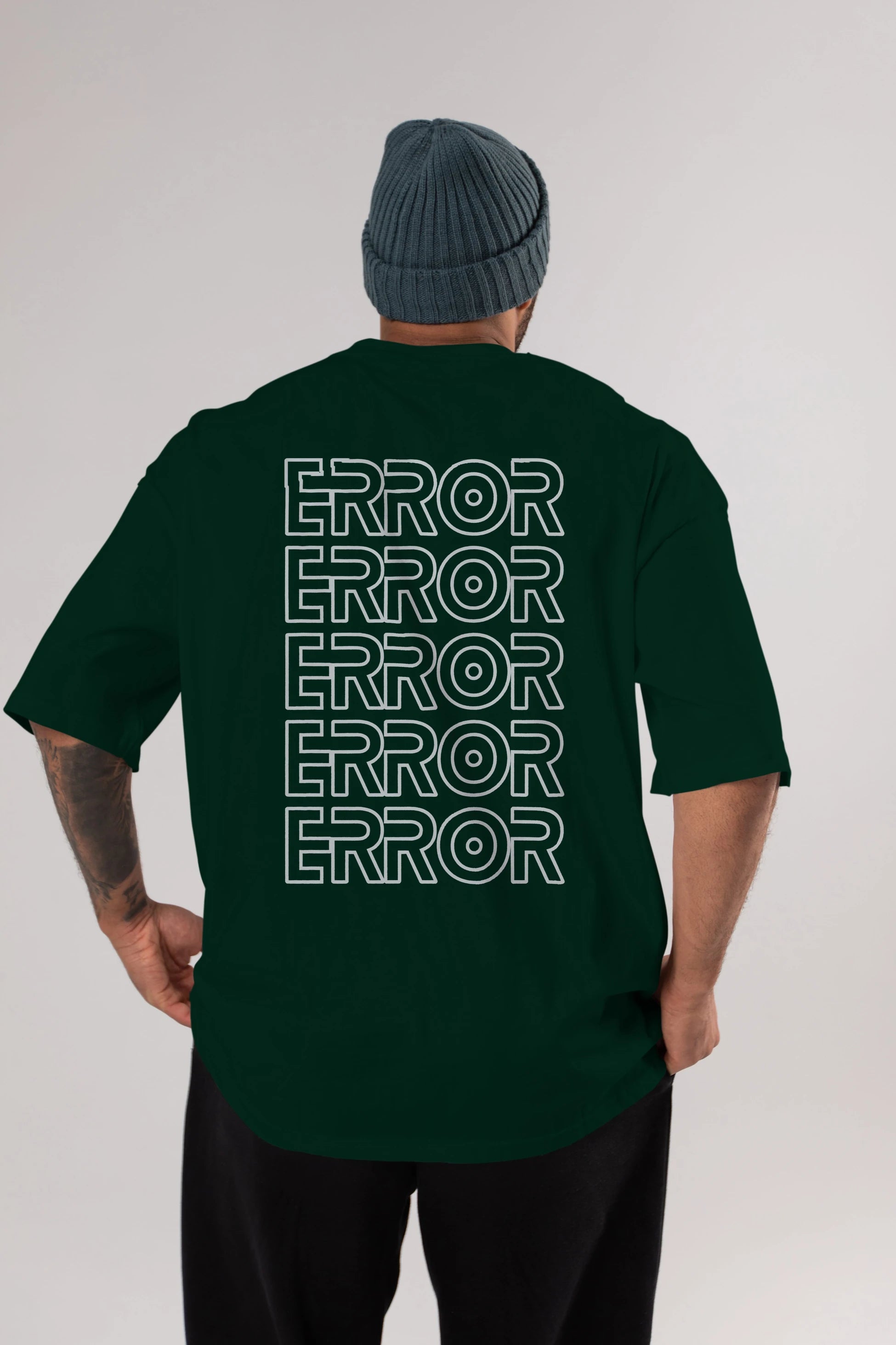 Error Yazılı Arka Baskılı Oversize t-shirt Erkek Kadın Unisex
