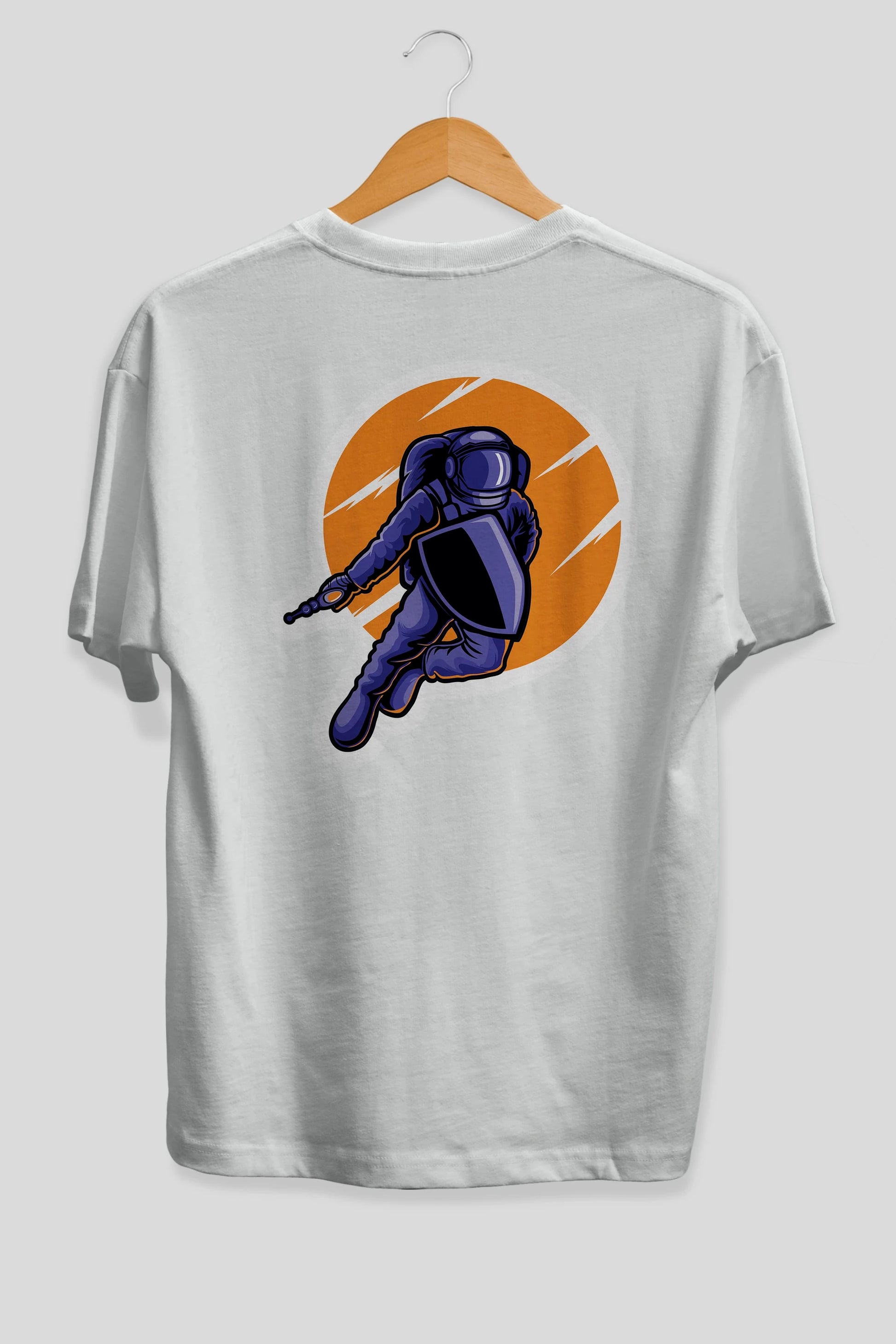 Astro Wars Sticker Arka Baskılı Oversize t-shirt Erkek Kadın Unisex