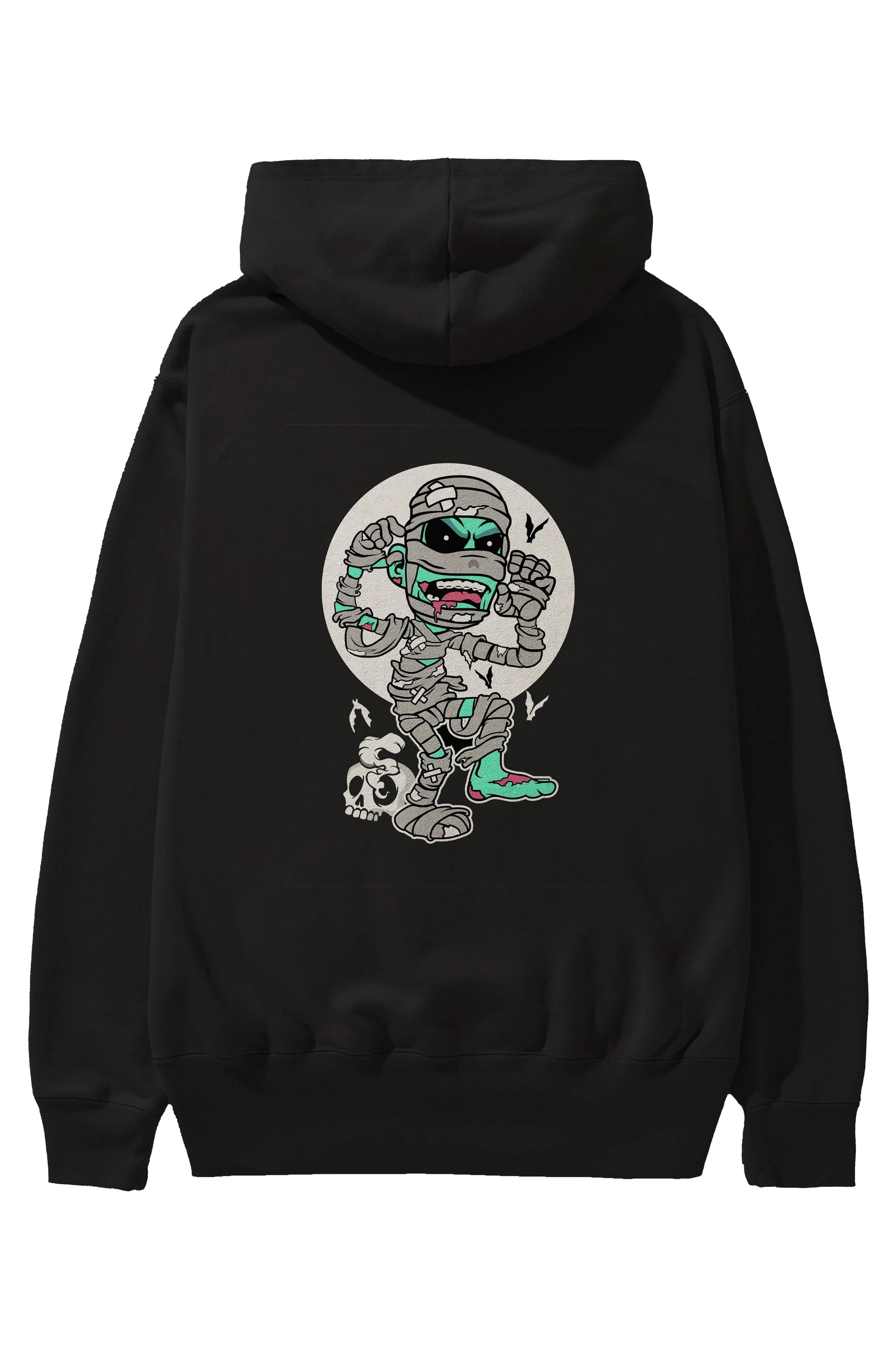 Mummy Arka Baskılı Hoodie Oversize Kapüşonlu Sweatshirt Erkek Kadın Unisex