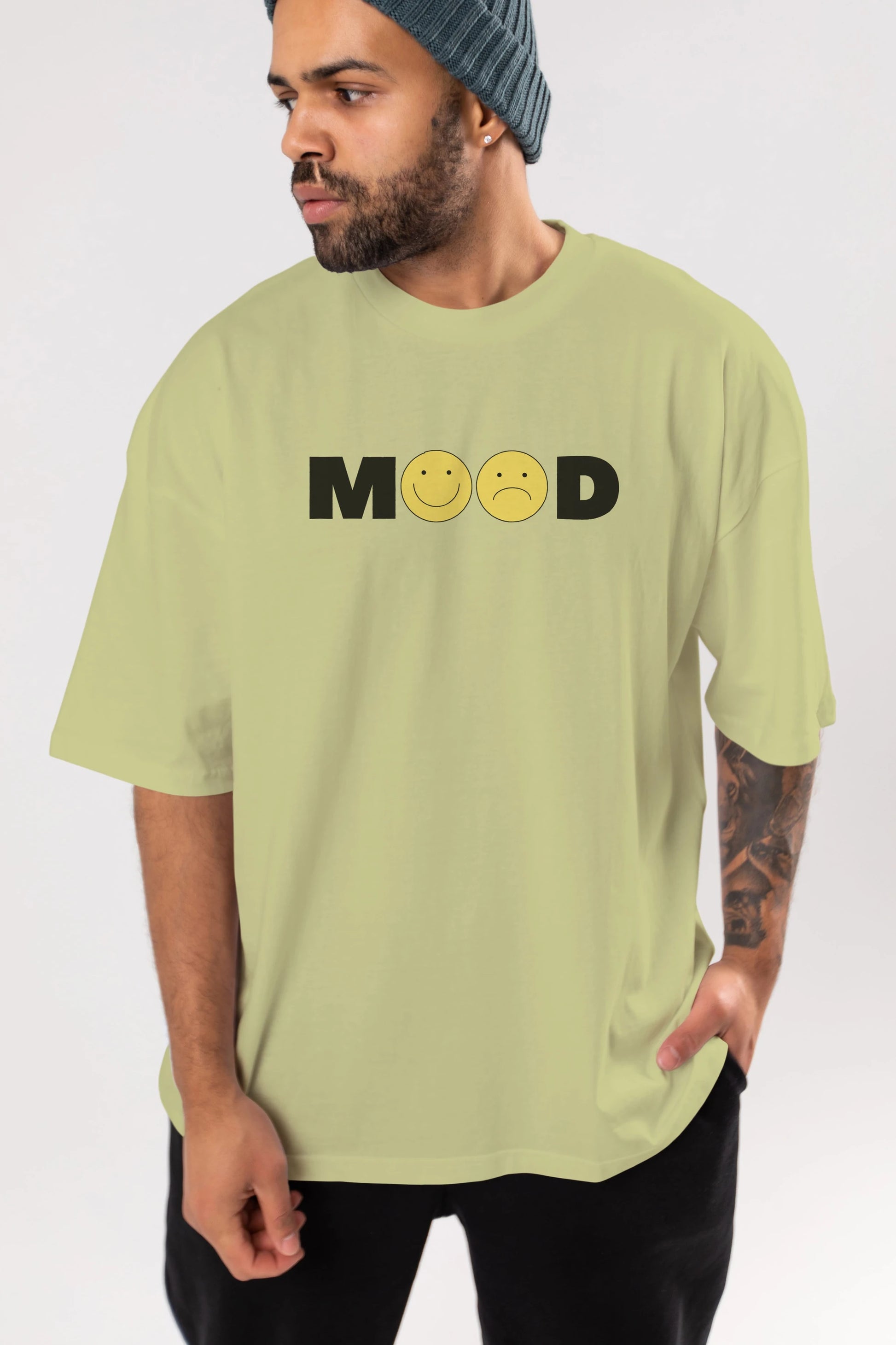 Mood Ön Baskılı Oversize t-shirt Erkek Kadın Unisex