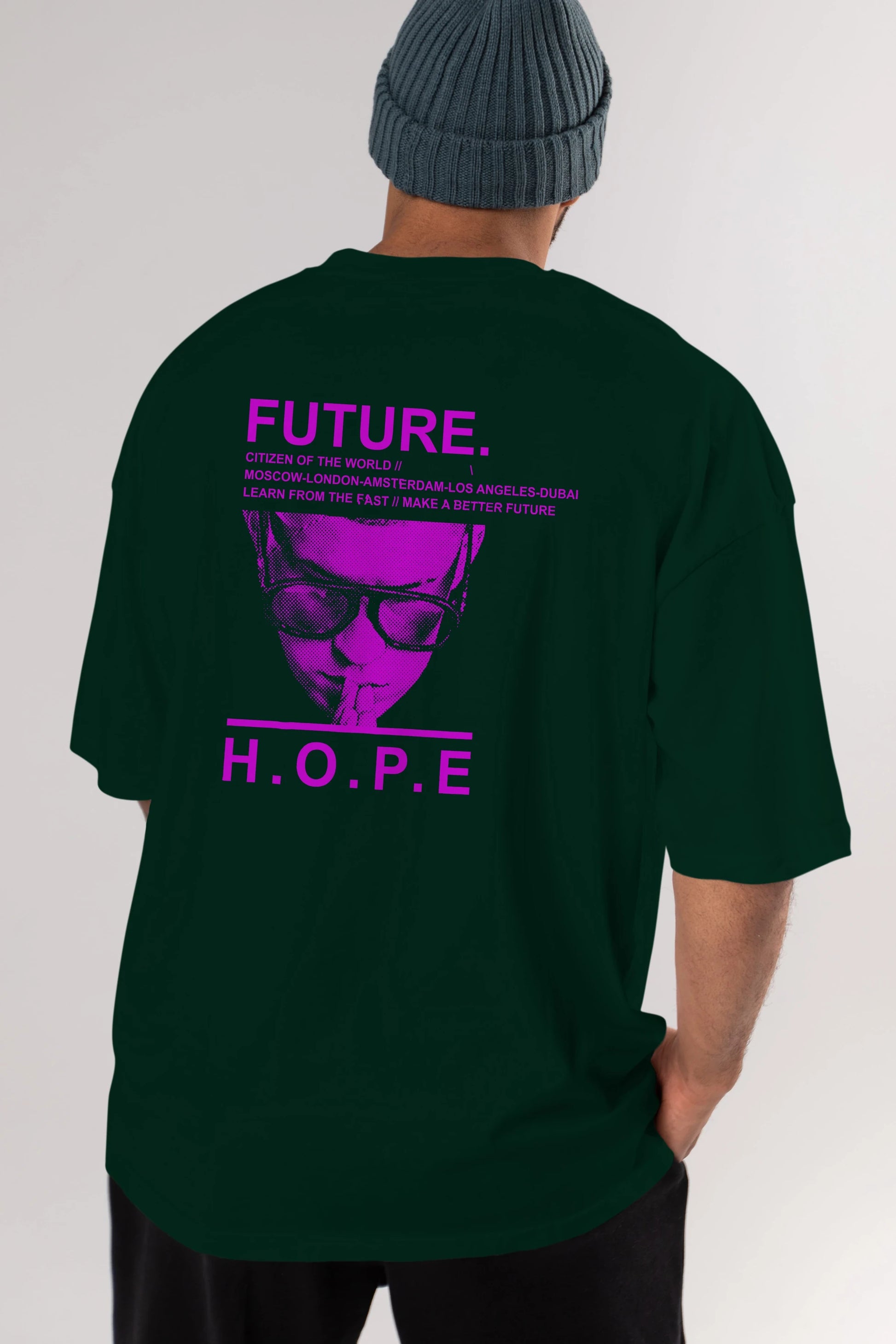 Future Hope Arka Baskılı Oversize t-shirt Erkek Kadın Unisex