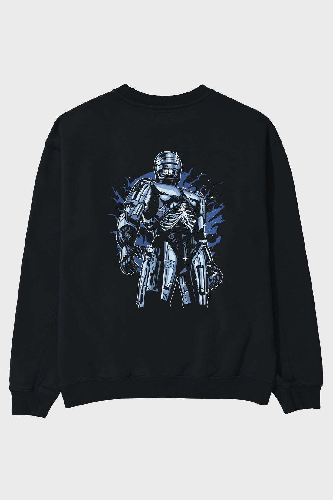 Roboskull Arka Baskılı Oversize Sweatshirt Erkek Kadın Unisex