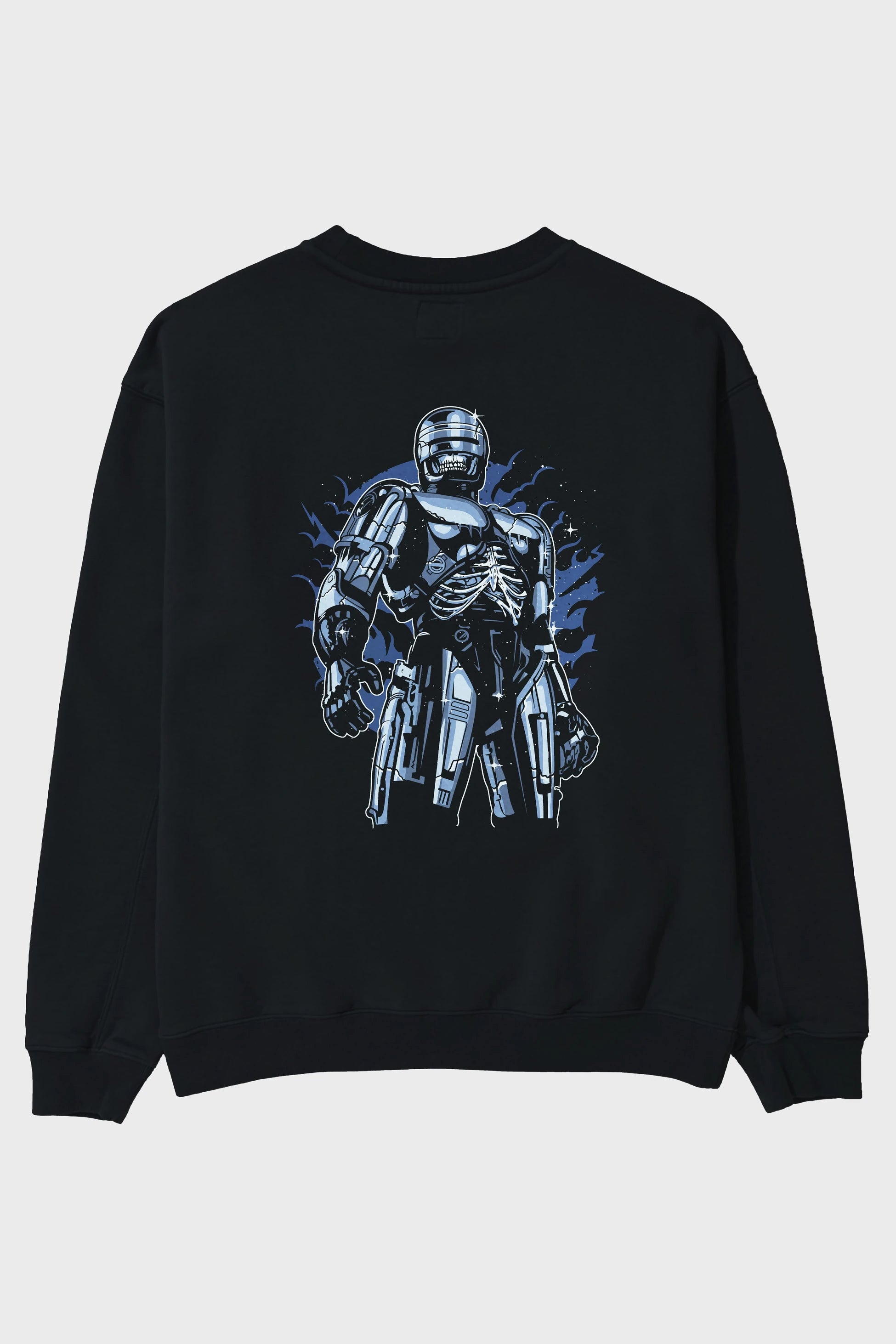 Roboskull Arka Baskılı Oversize Sweatshirt Erkek Kadın Unisex