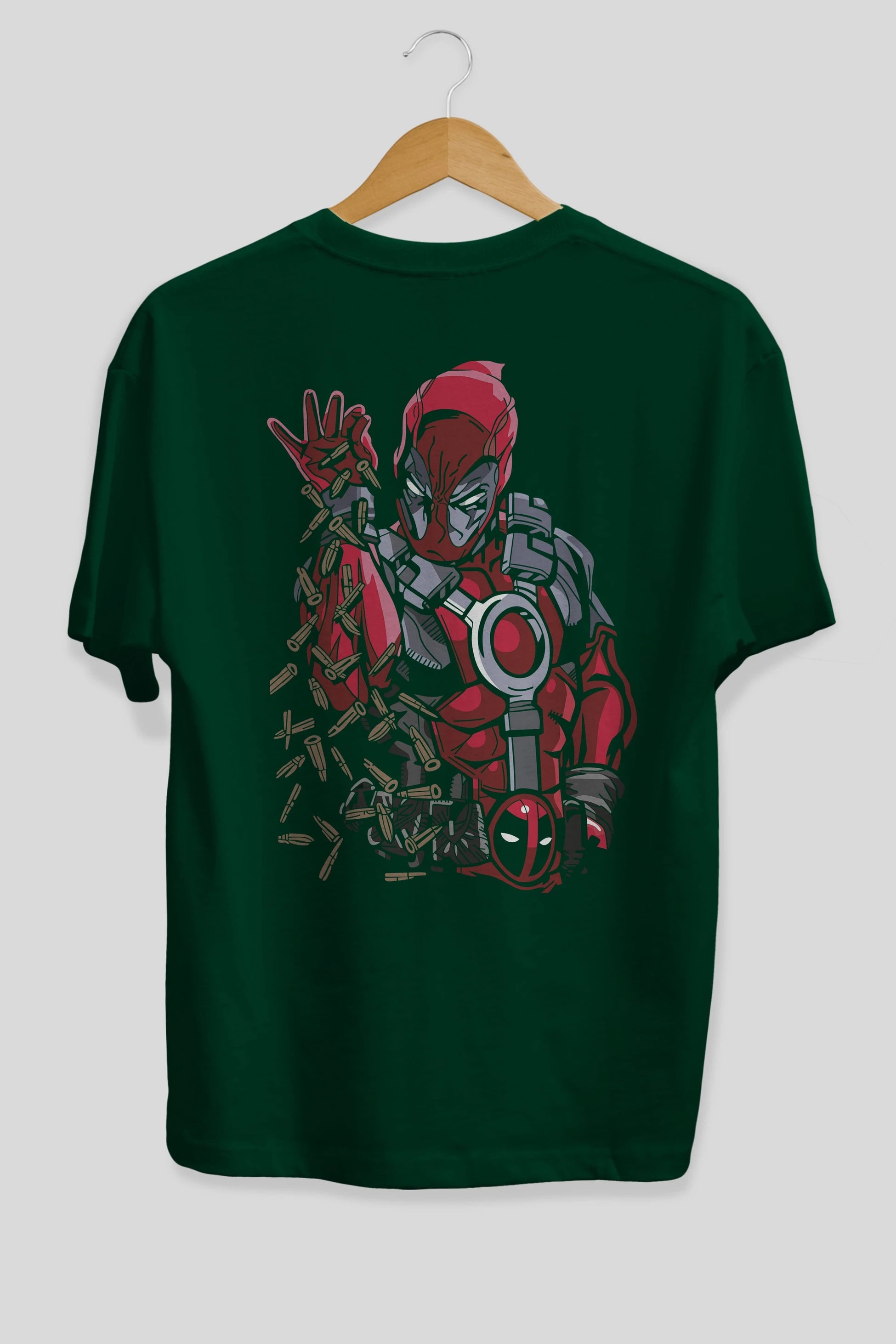 Deadpool (2) Arka Baskılı Oversize t-shirt Erkek Kadın Unisex %100 Pamuk Bisiklet Yaka tişort