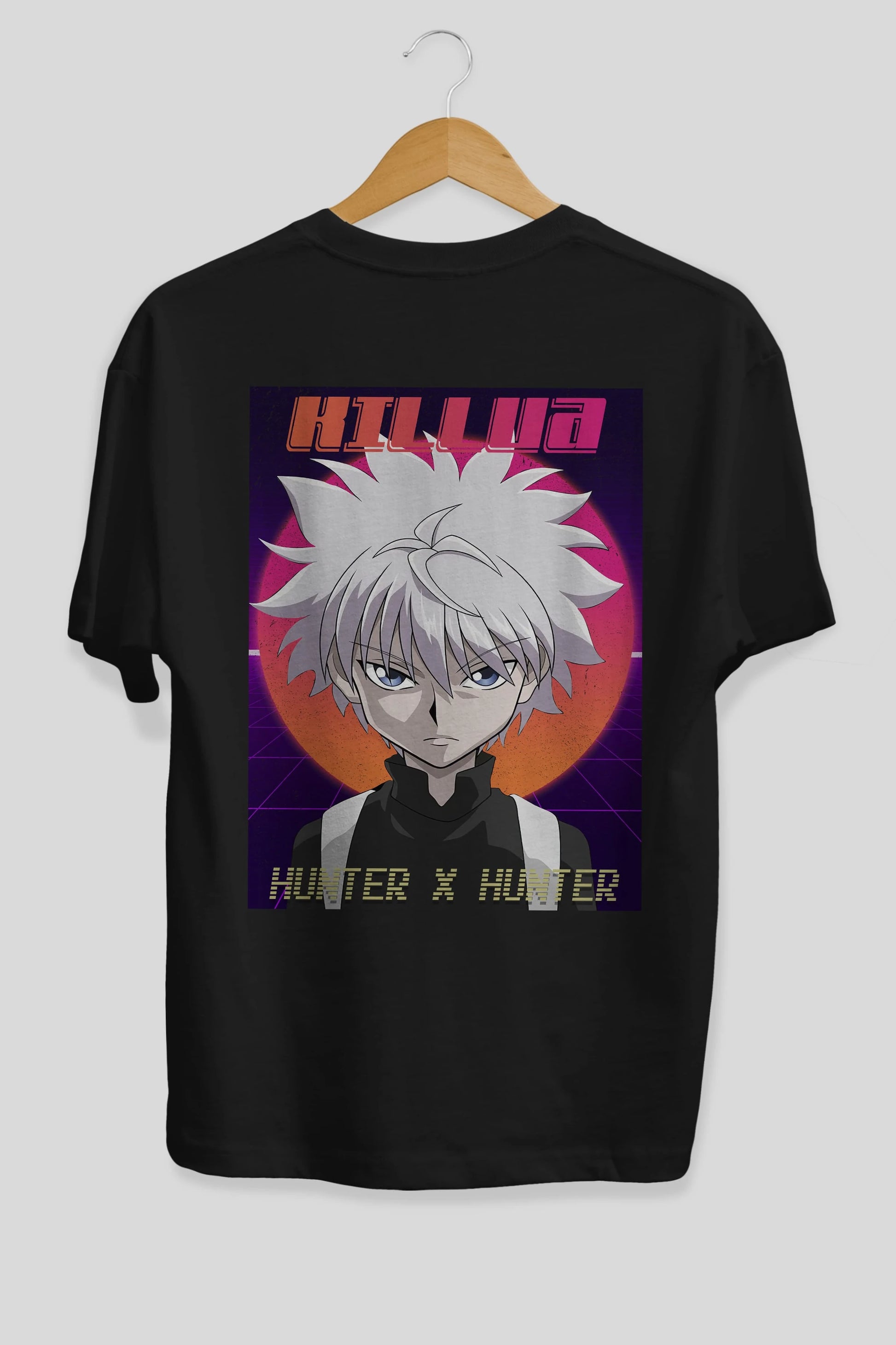 Killua Zoldyck 12 1 Anime Arka Baskılı Oversize t-shirt Erkek Kadın Unisex
