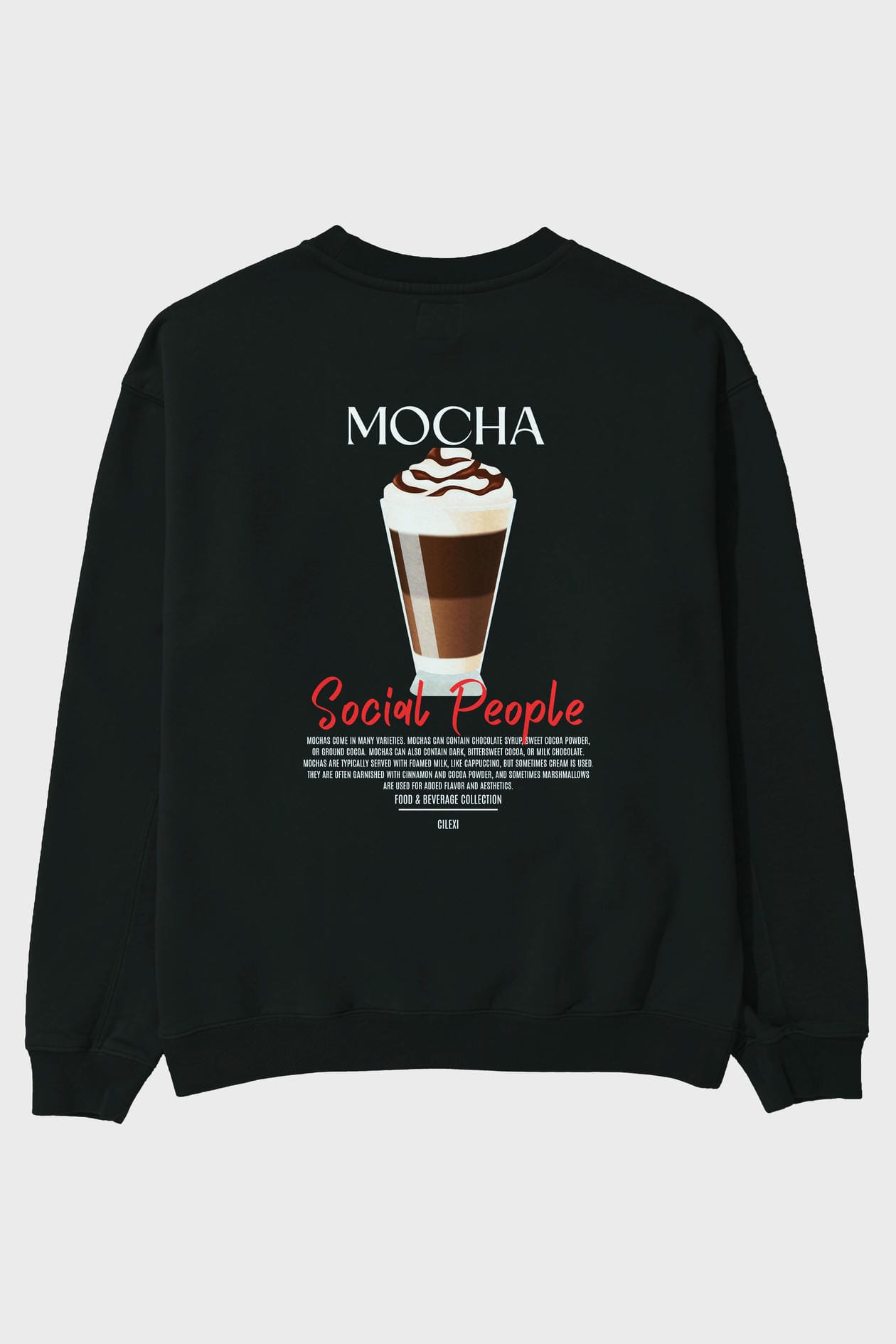 Mocha Arka Baskılı Oversize Sweatshirt Erkek Kadın Unisex