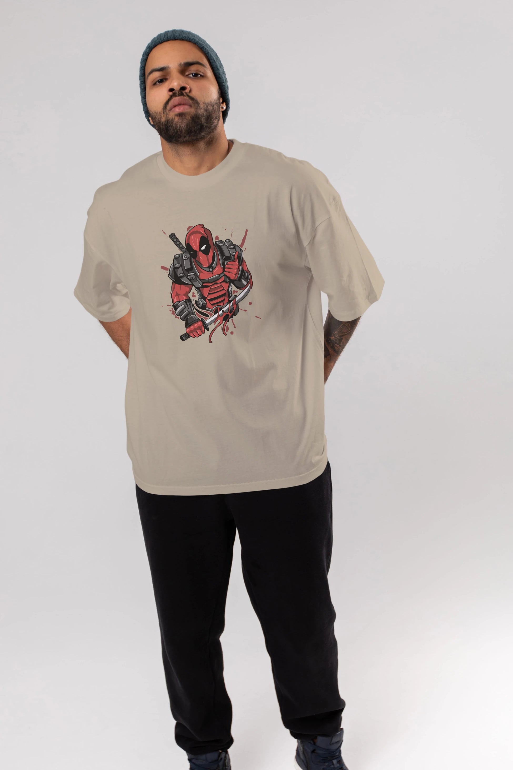 Deadpool (12) Ön Baskılı Oversize t-shirt Erkek Kadın Unisex %100 Pamuk Bisiklet Yaka tişort