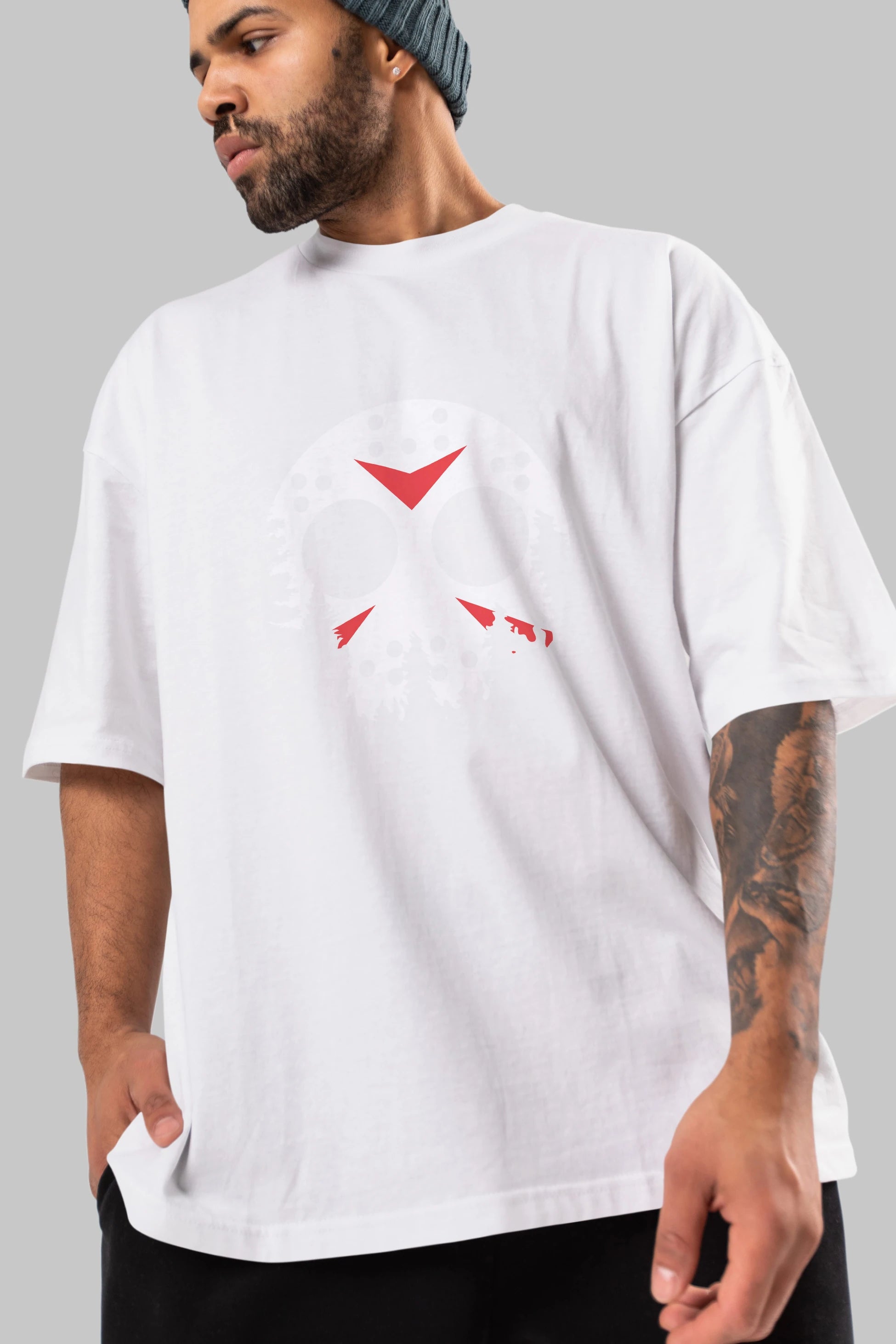 Jason Moon Ön Baskılı Oversize t-shirt %100 pamuk Erkek Kadın Unisex