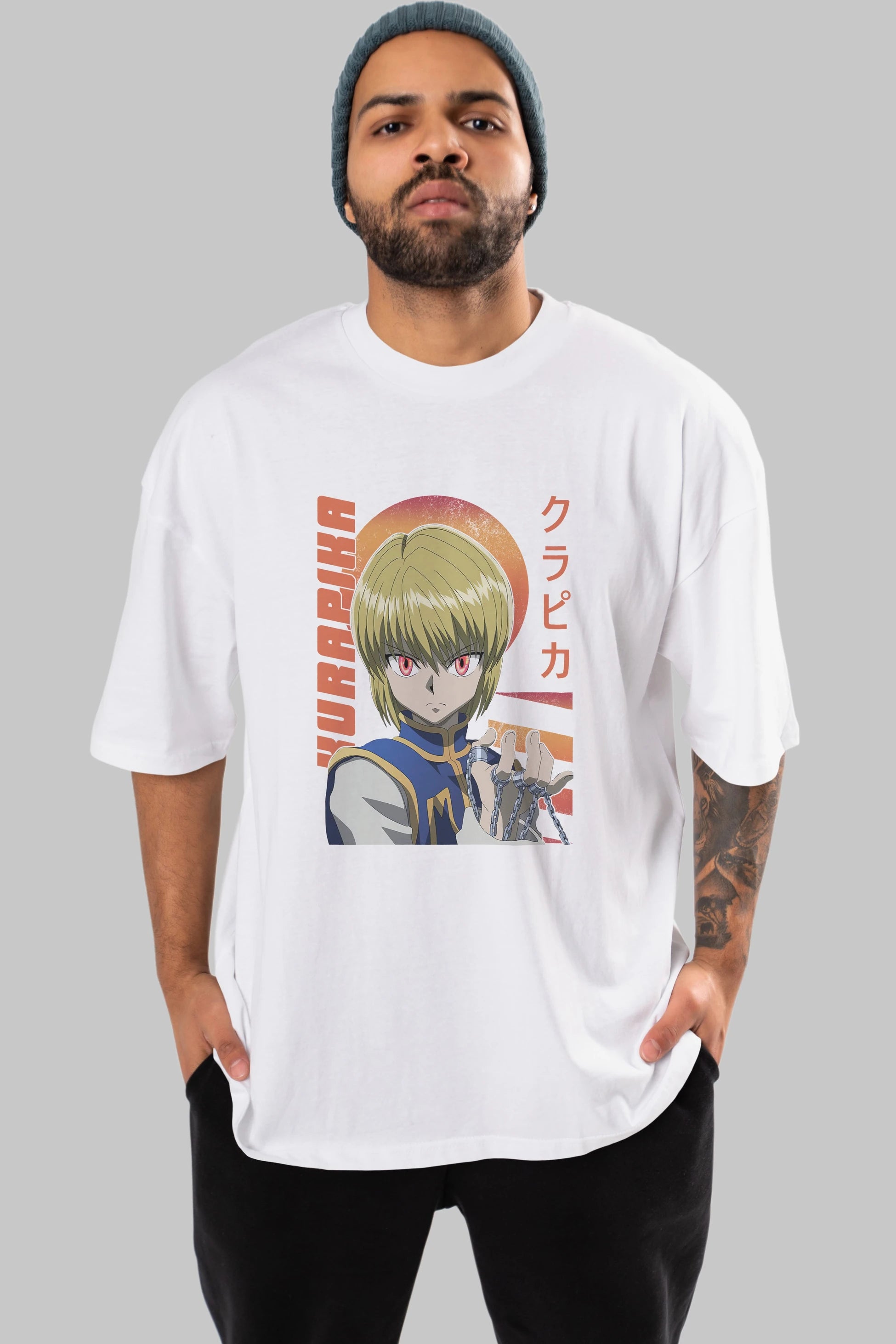 Kurapika 5 (2) Anime Ön Baskılı Oversize t-shirt %100 pamuk Erkek Kadın Unisex