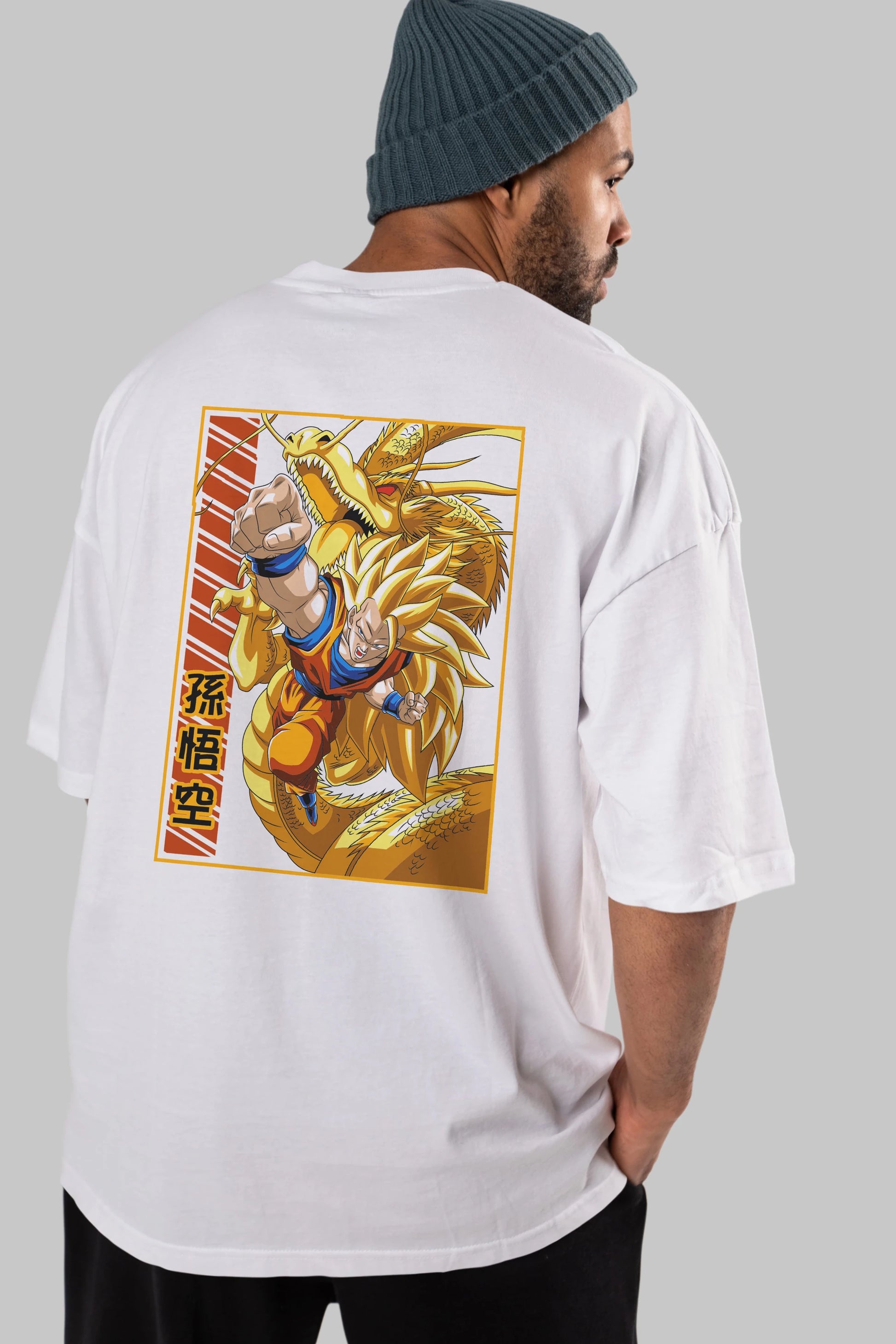 DragonBall Goku Anime Arka Baskılı Oversize t-shirt Erkek Kadın Unisex