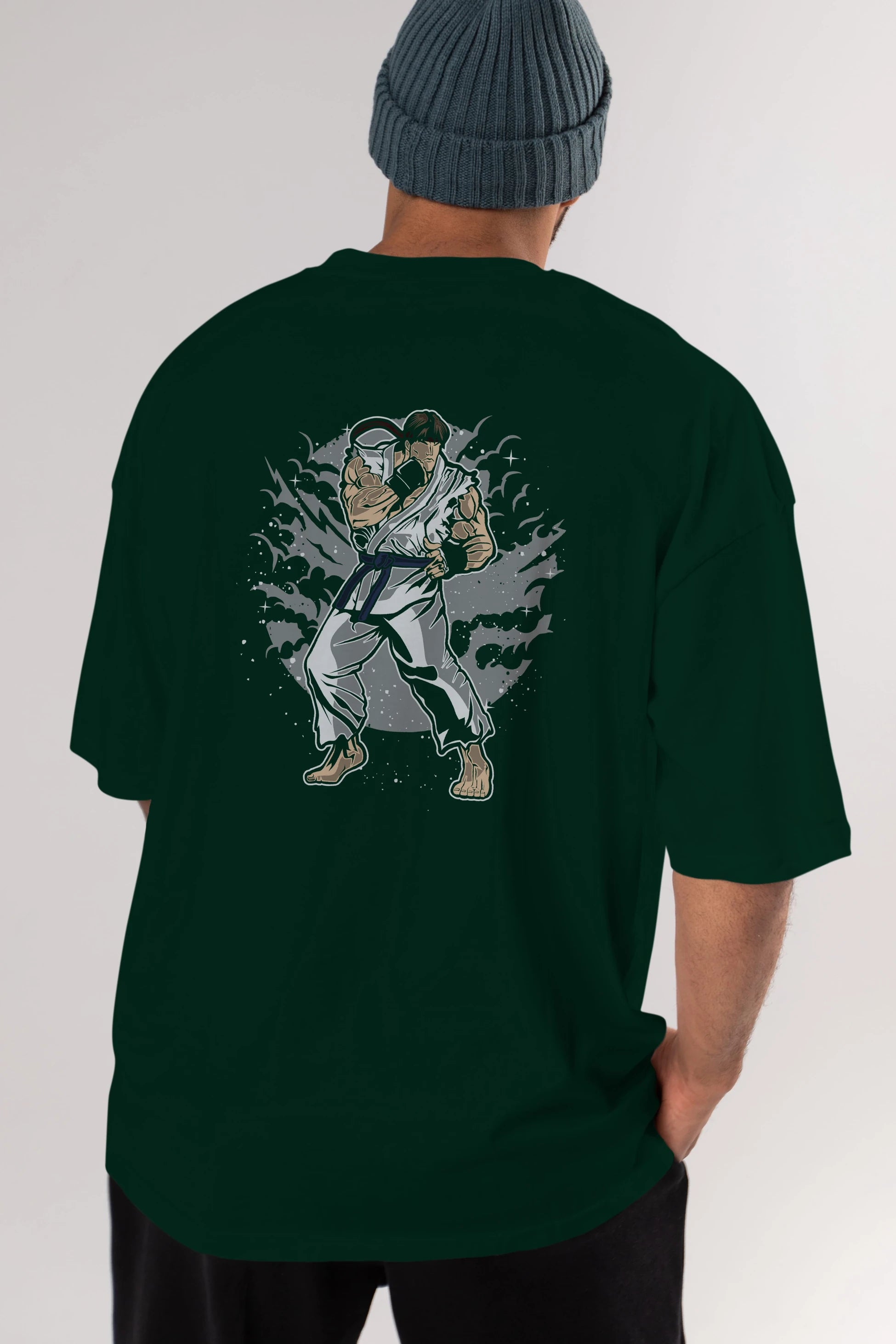 RYU Arka Baskılı Oversize t-shirt Erkek Kadın Unisex %100 Pamuk