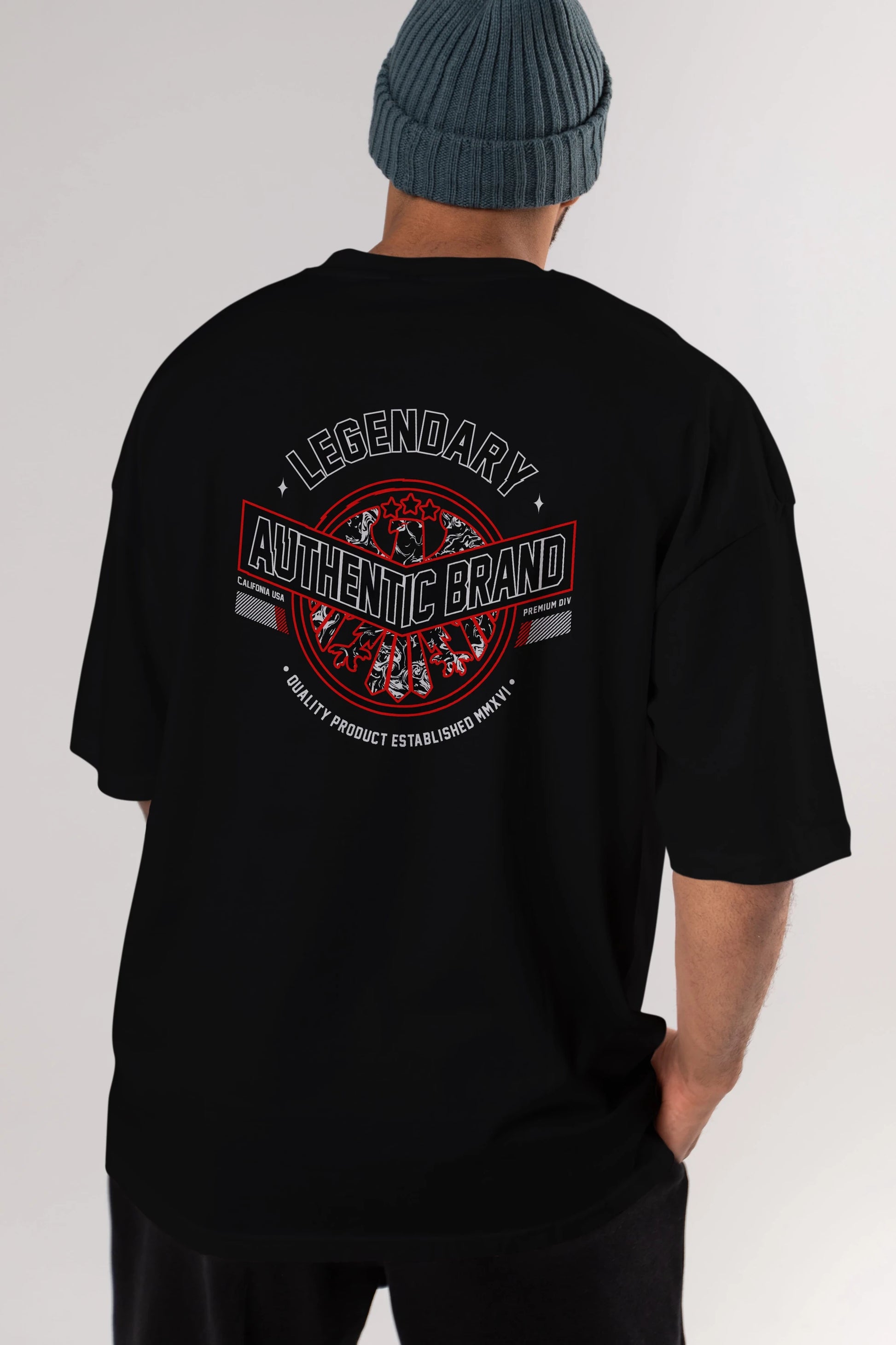 Legendary Brand Arka Baskılı Oversize t-shirt Erkek Kadın Unisex