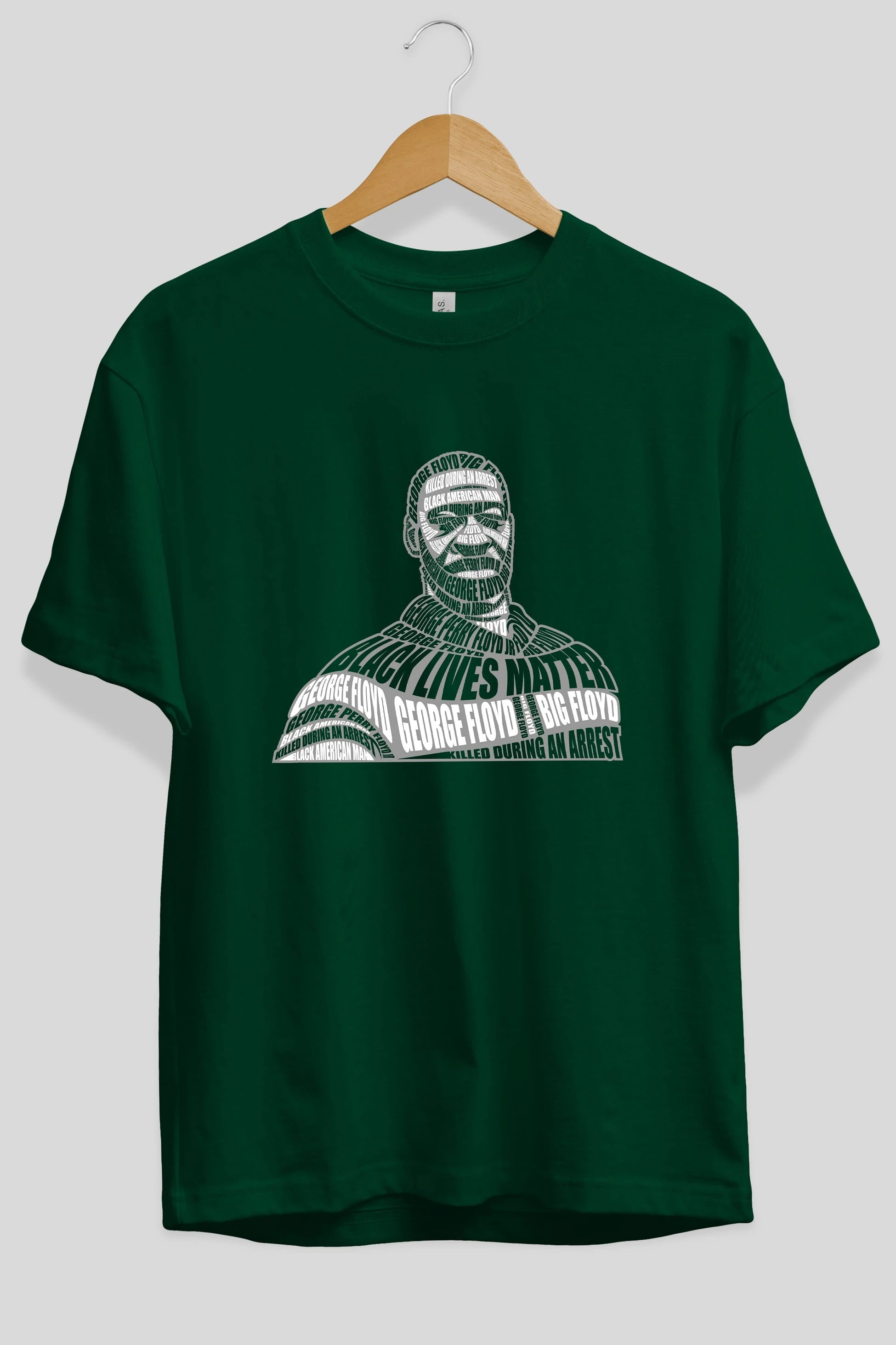George Floyd Calligram Ön Baskılı Oversize t-shirt %100 pamuk Erkek Kadın Unisex