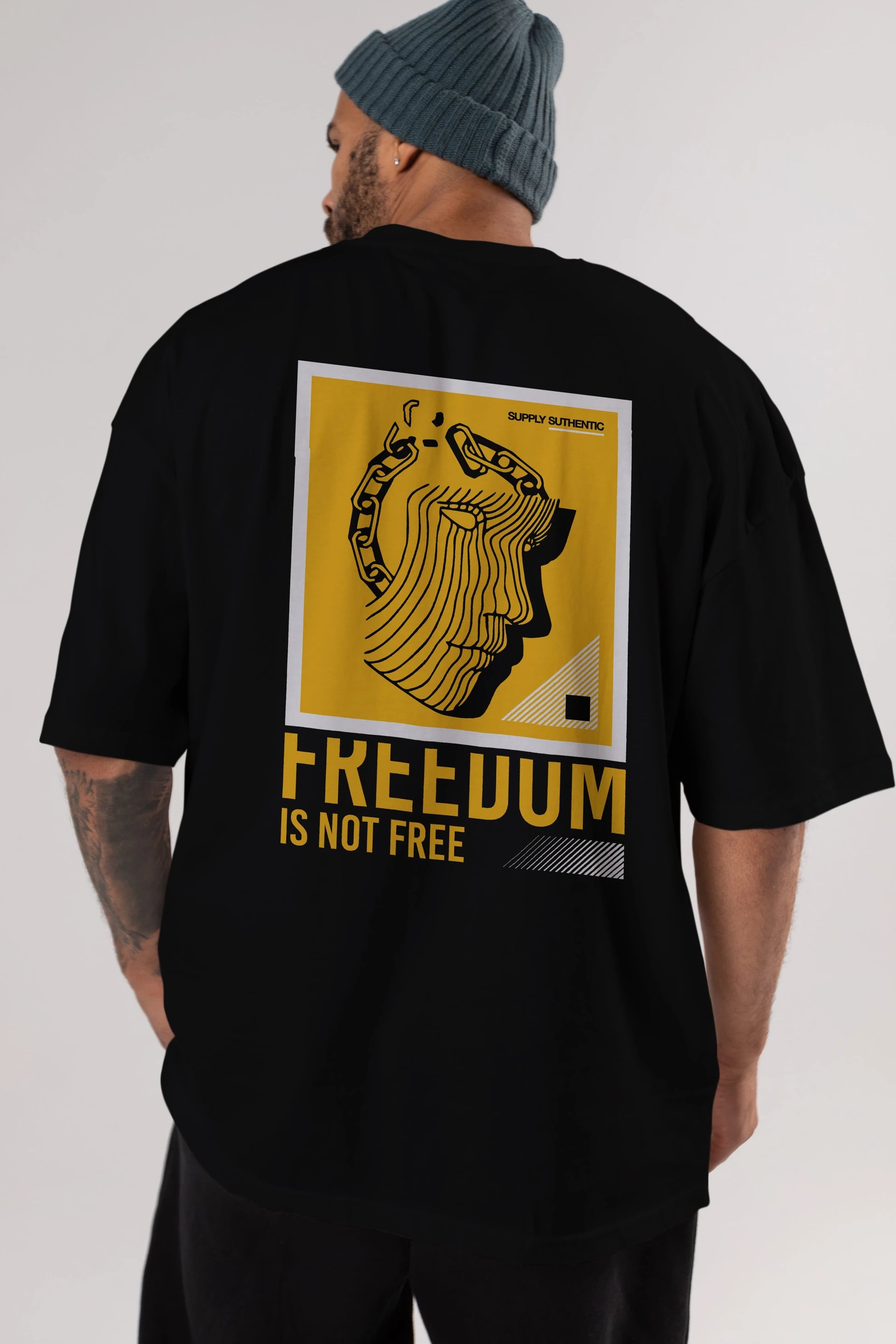Freedom is Not Free Arka Baskılı Oversize t-shirt Erkek Kadın Unisex