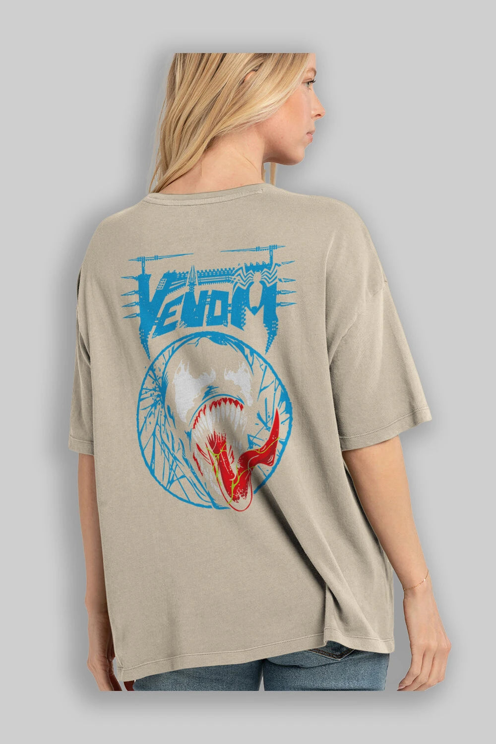 Venom (23) Arka Baskılı Oversize t-shirt Erkek Kadın Unisex %100 Pamuk Bisiklet Yaka tişort