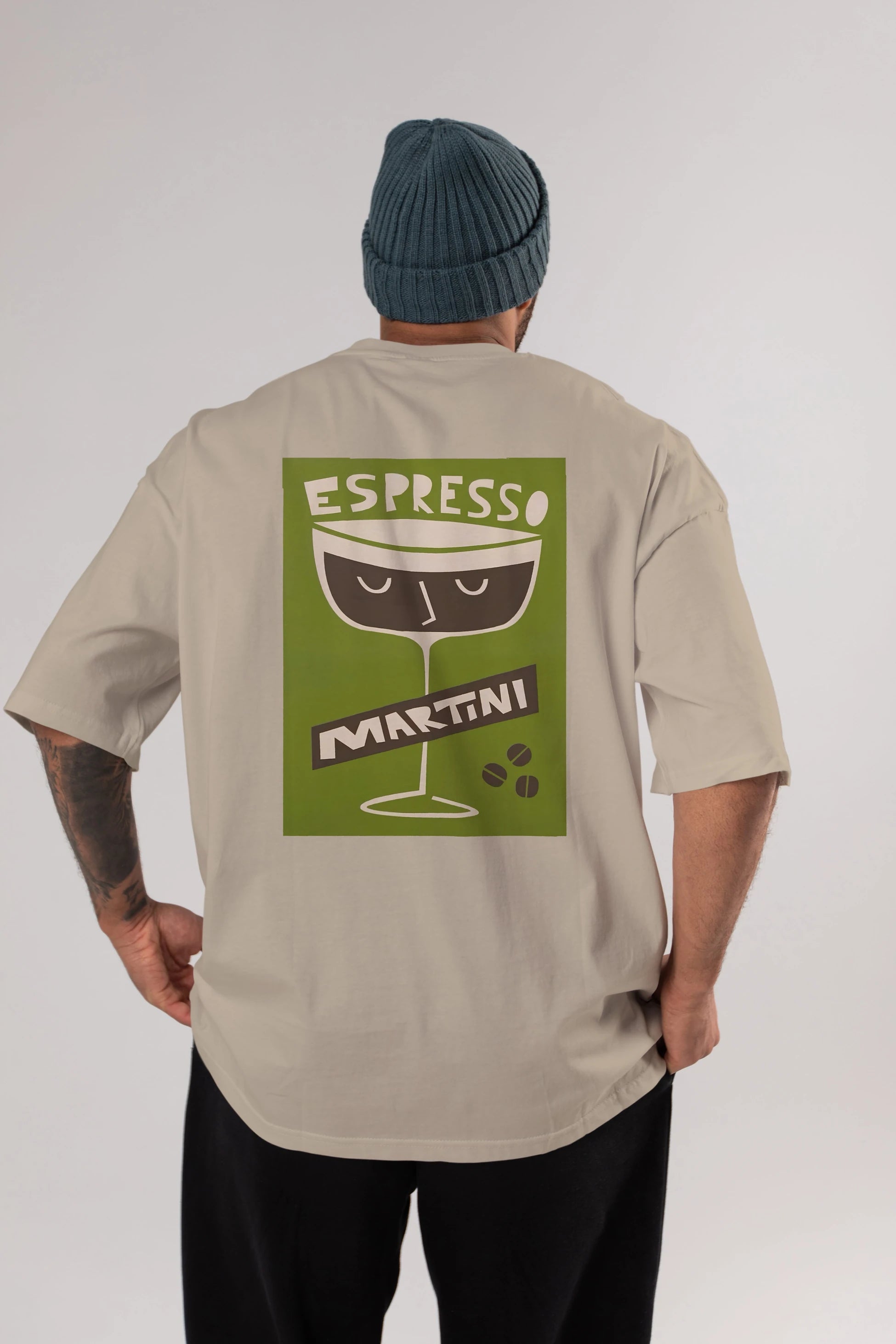 Espresso Martini 2 Arka Baskılı Oversize t-shirt Erkek Kadın Unisex %100 Pamuk Bisiklet Yaka tişort