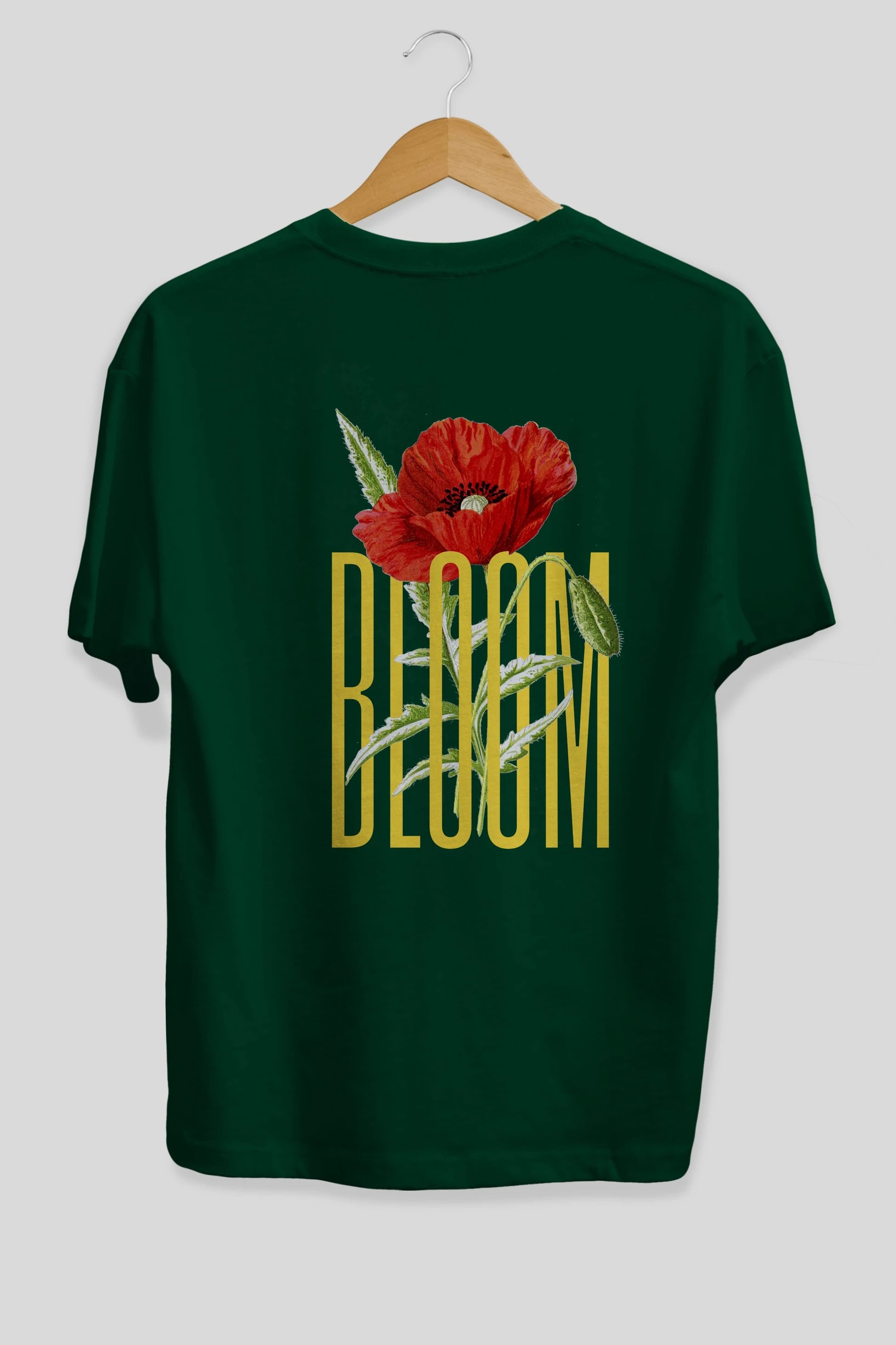 Bloom Flower Arka Baskılı Oversize t-shirt Erkek Kadın Unisex