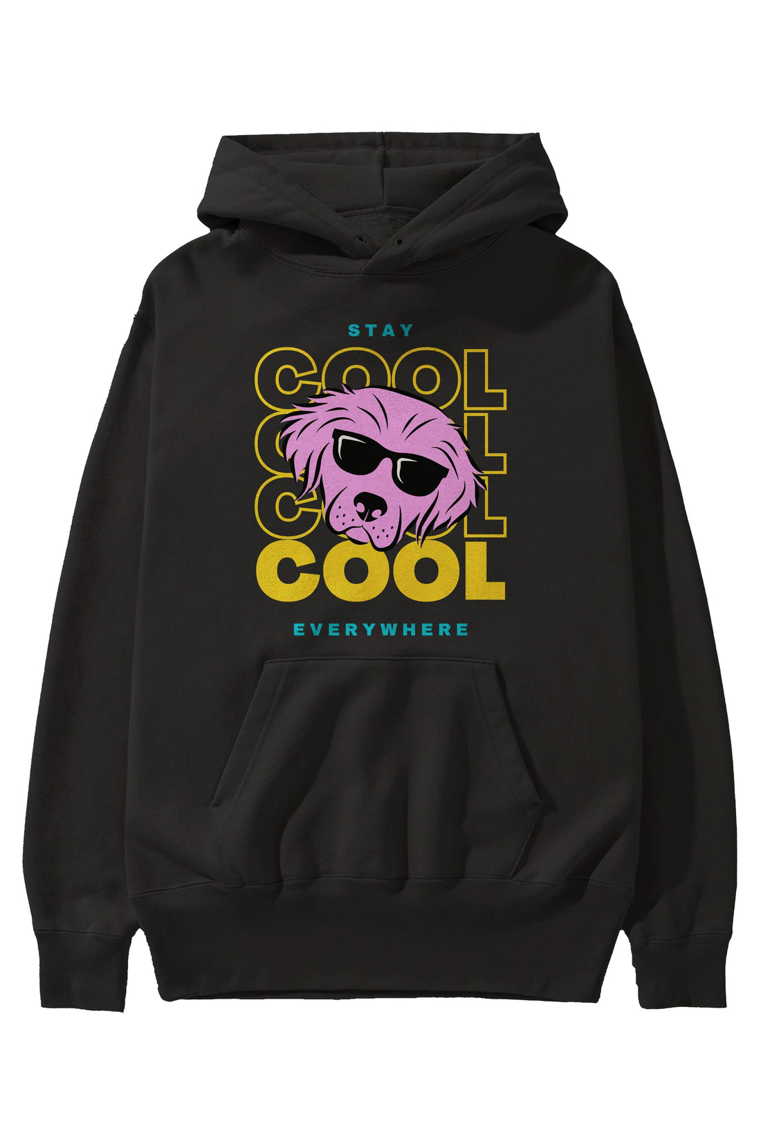 Cool Dog 2 Ön Baskılı Oversize Hoodie Kapüşonlu Sweatshirt Erkek Kadın Unisex