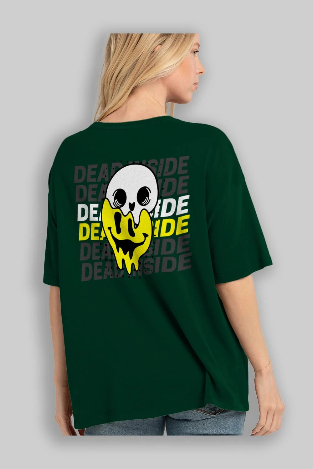 Dead Inside Yazılı Arka Baskılı Oversize t-shirt Erkek Kadın Unisex