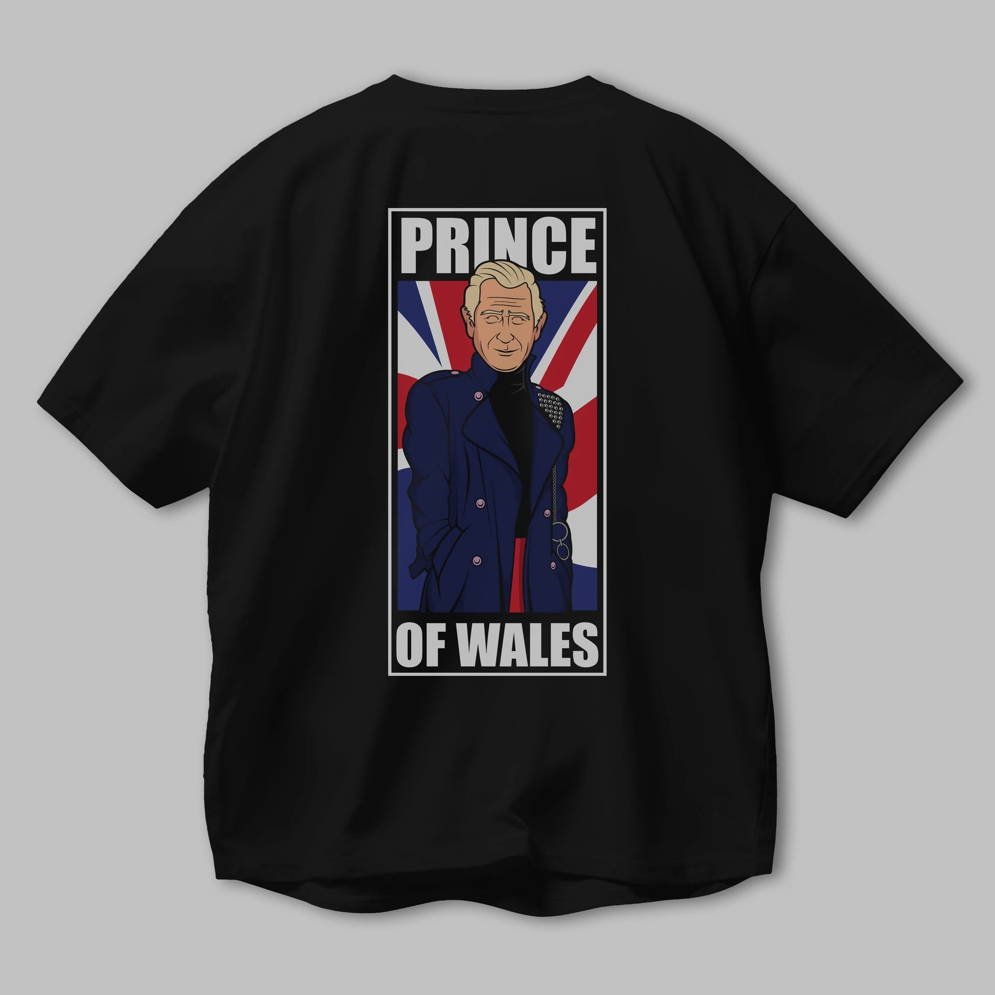 Prince Charles Arka Baskılı Oversize t-shirt Erkek Kadın Unisex %100 Pamuk tişort