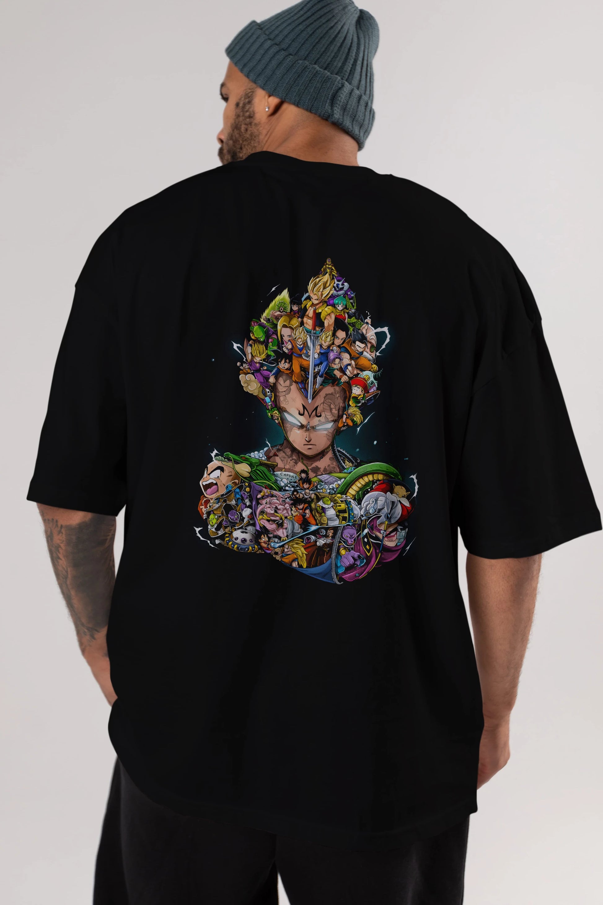 DRAGON BALL ART (3) Anime Arka Baskılı Oversize t-shirt Erkek Kadın Unisex